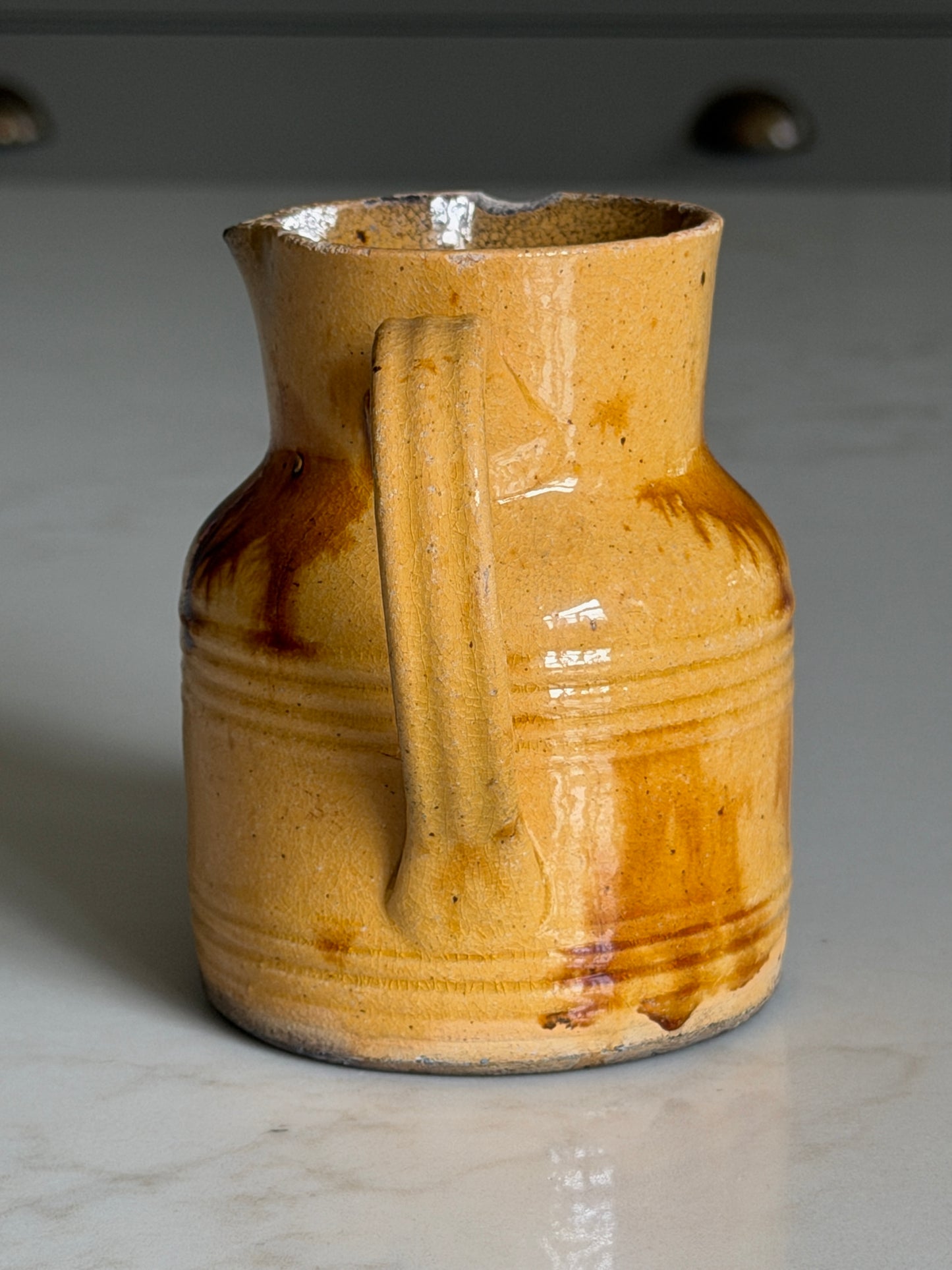 Small Ochre & Brown French Jug