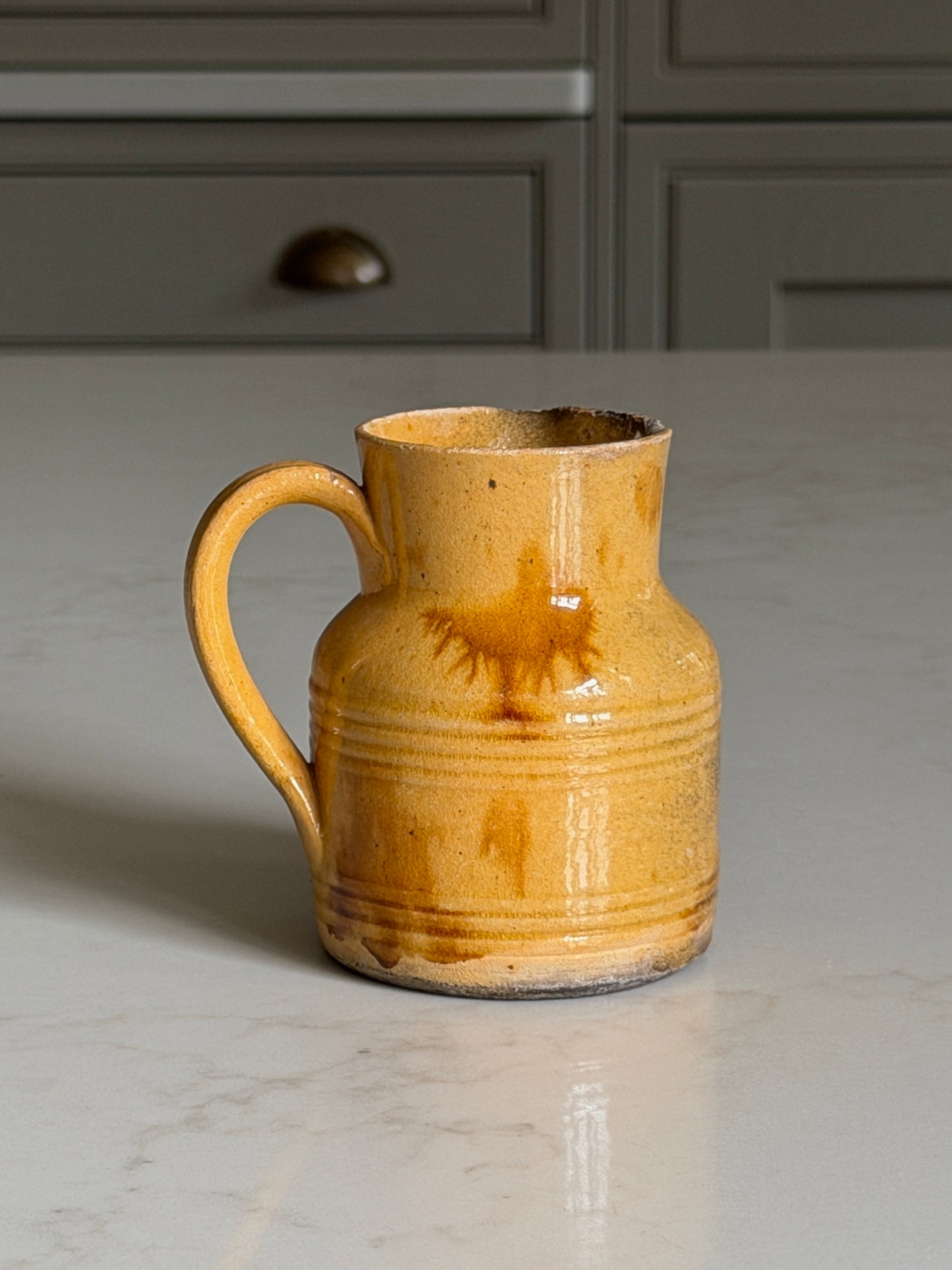 Small Ochre & Brown French Jug