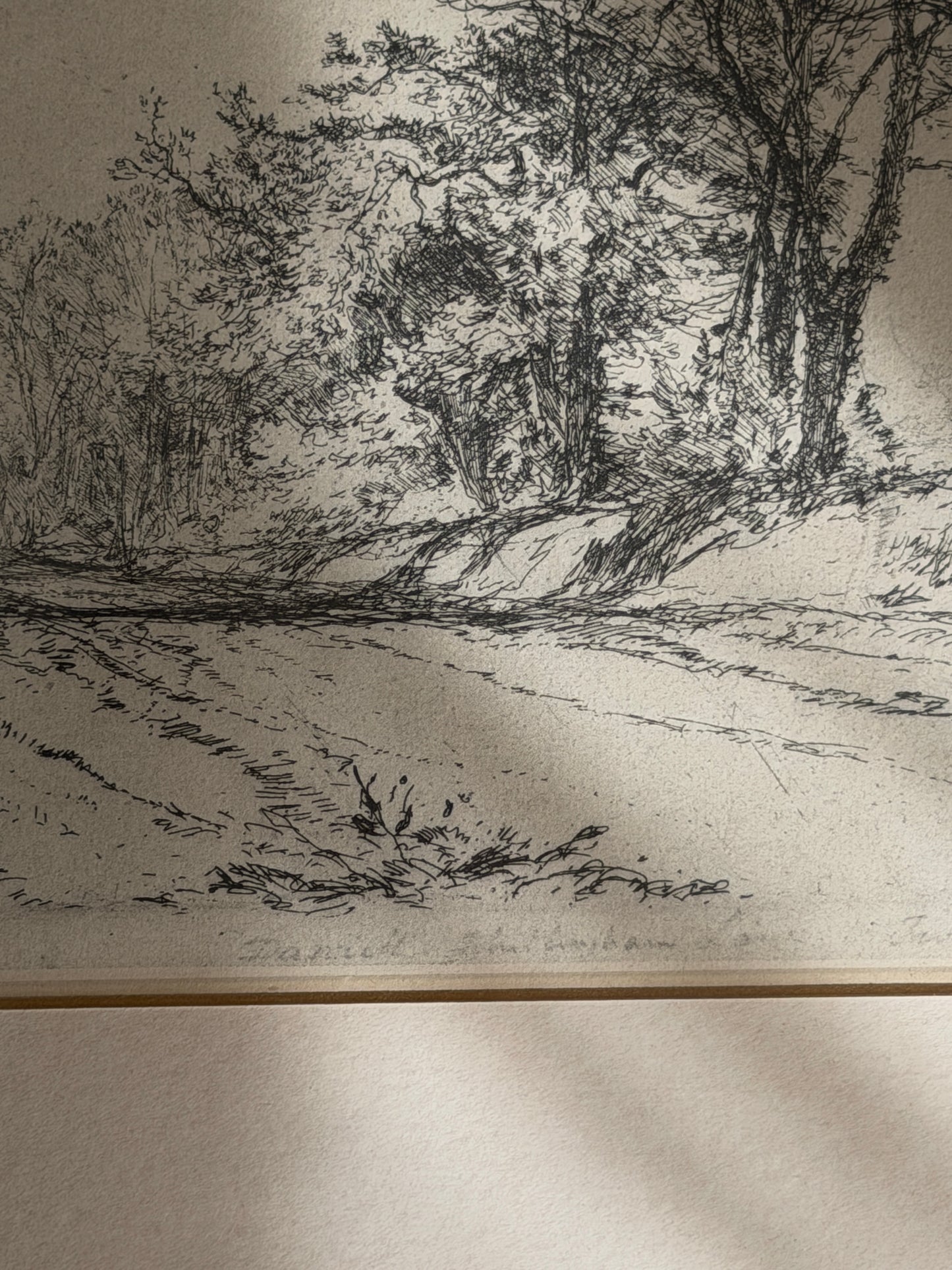 Pair of Framed Landscape Etchings