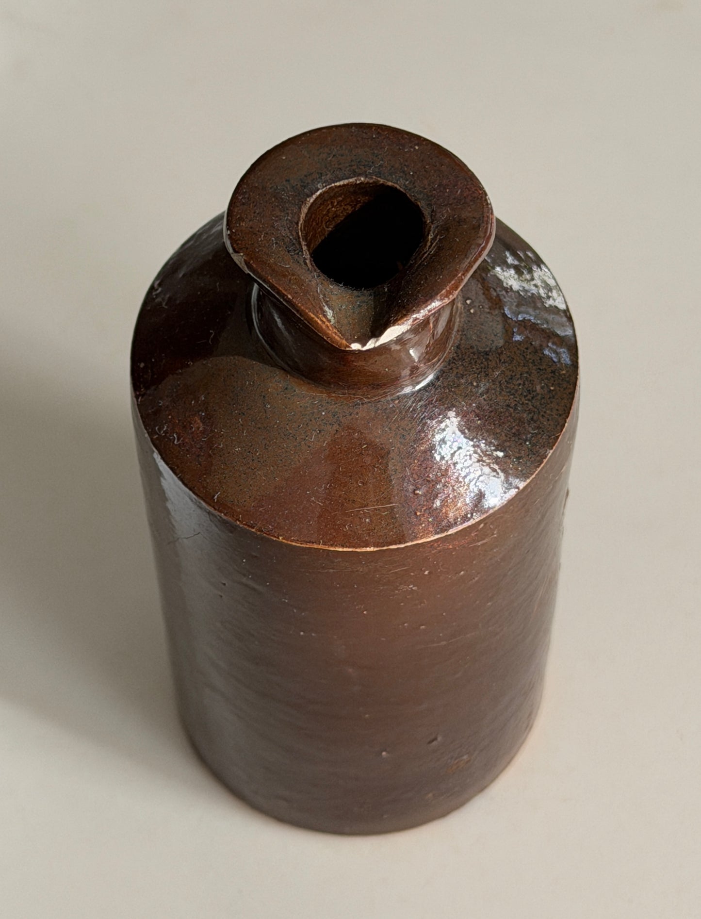 Dark Brown Stoneware Inkpot