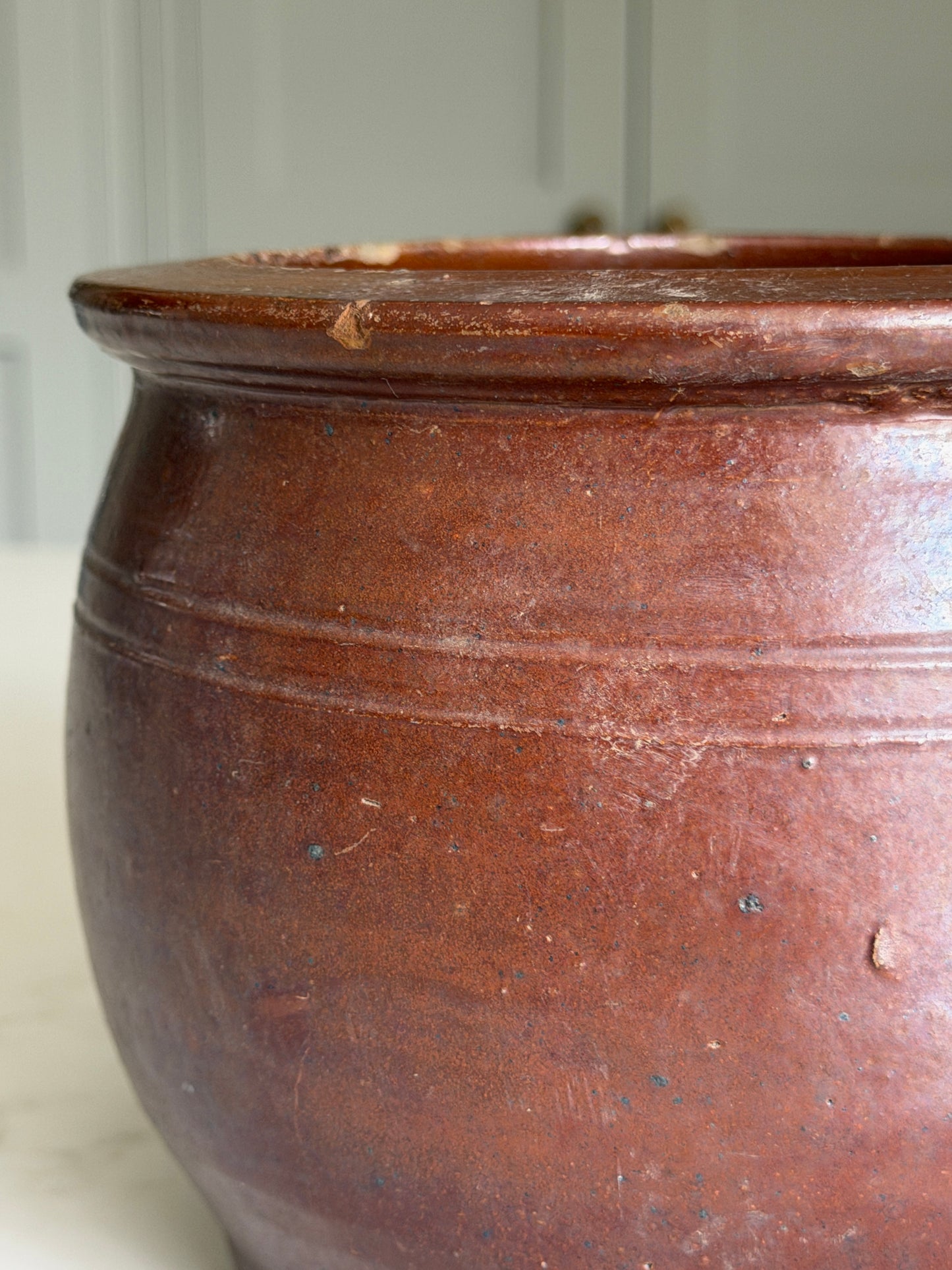 Chocolate Brown Stoneware Pot