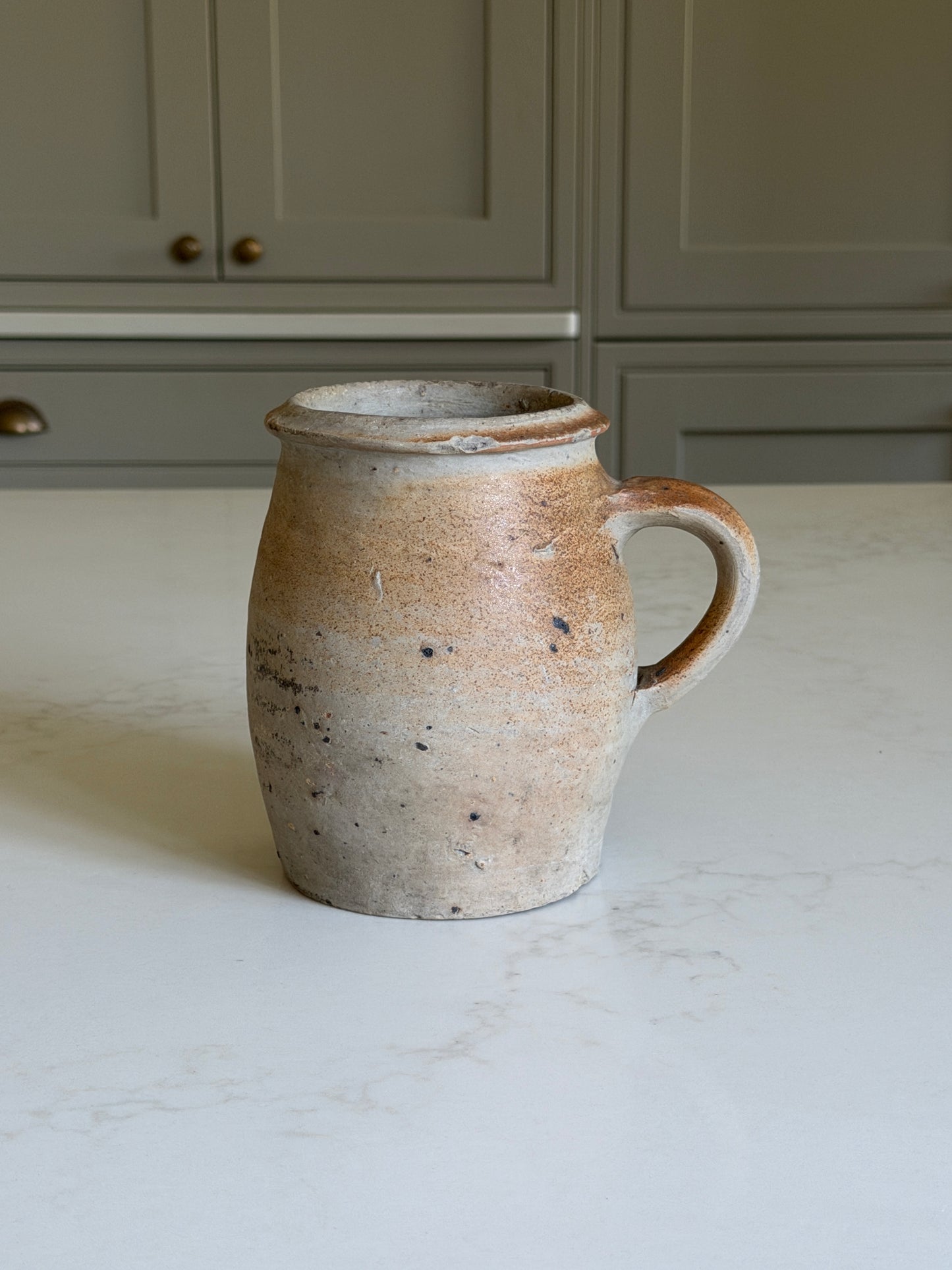 Small Matte Brown-Grey Wide Neck French jug
