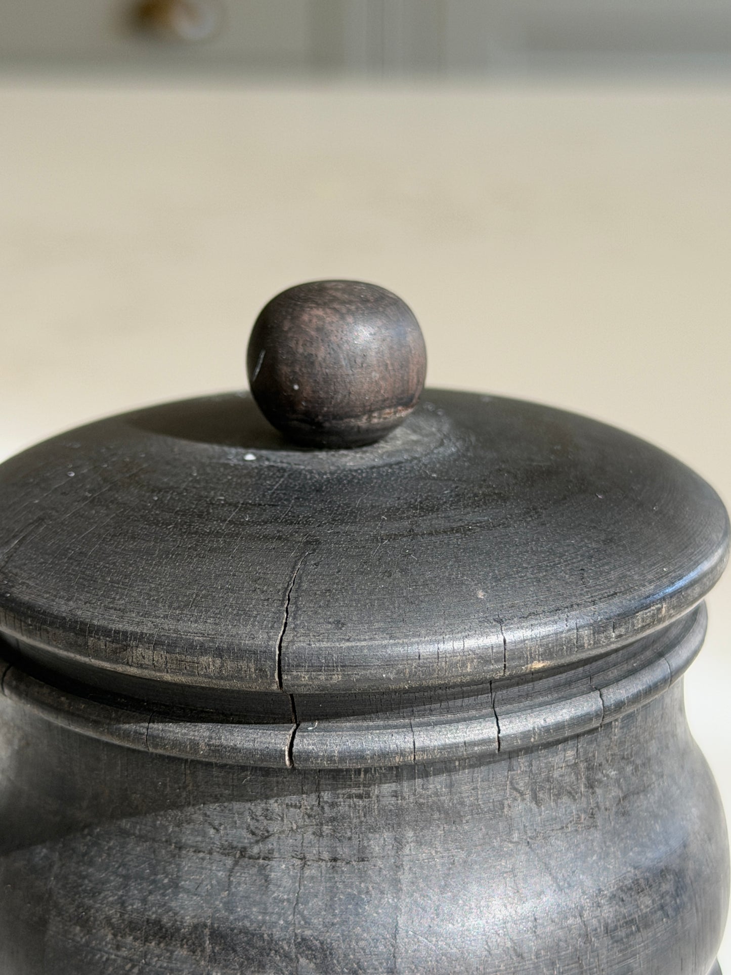 Ebony Lidded Trinket Pot