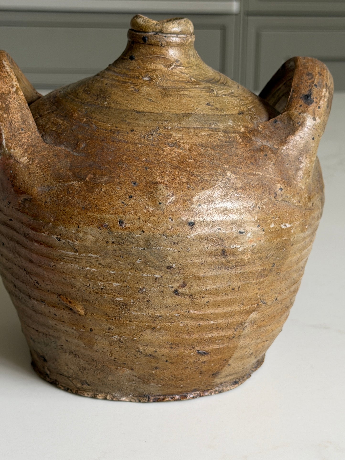 Small Khaki - Chesnut Brown French Oil Jug