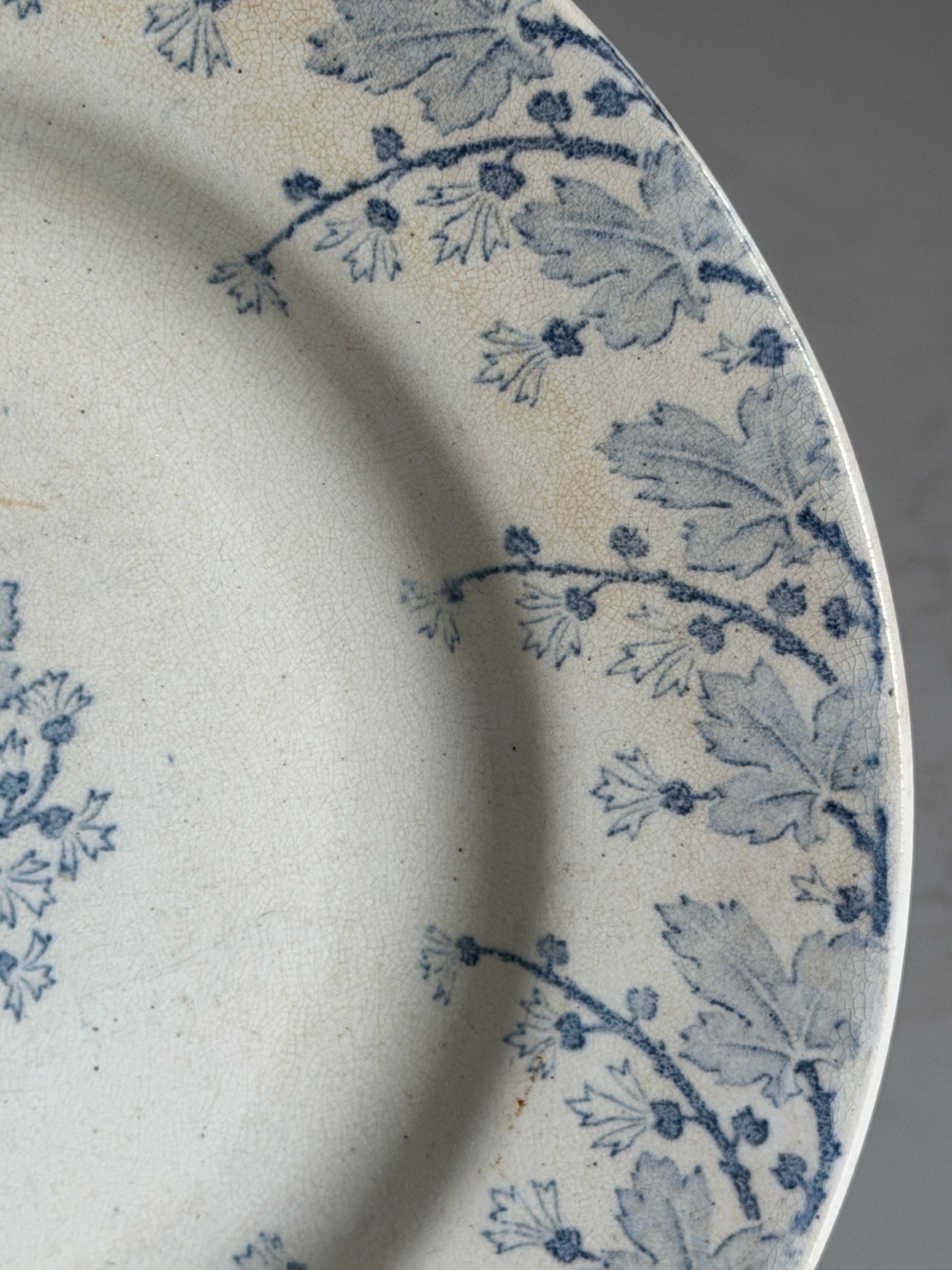 French Blue and White Vine Plate