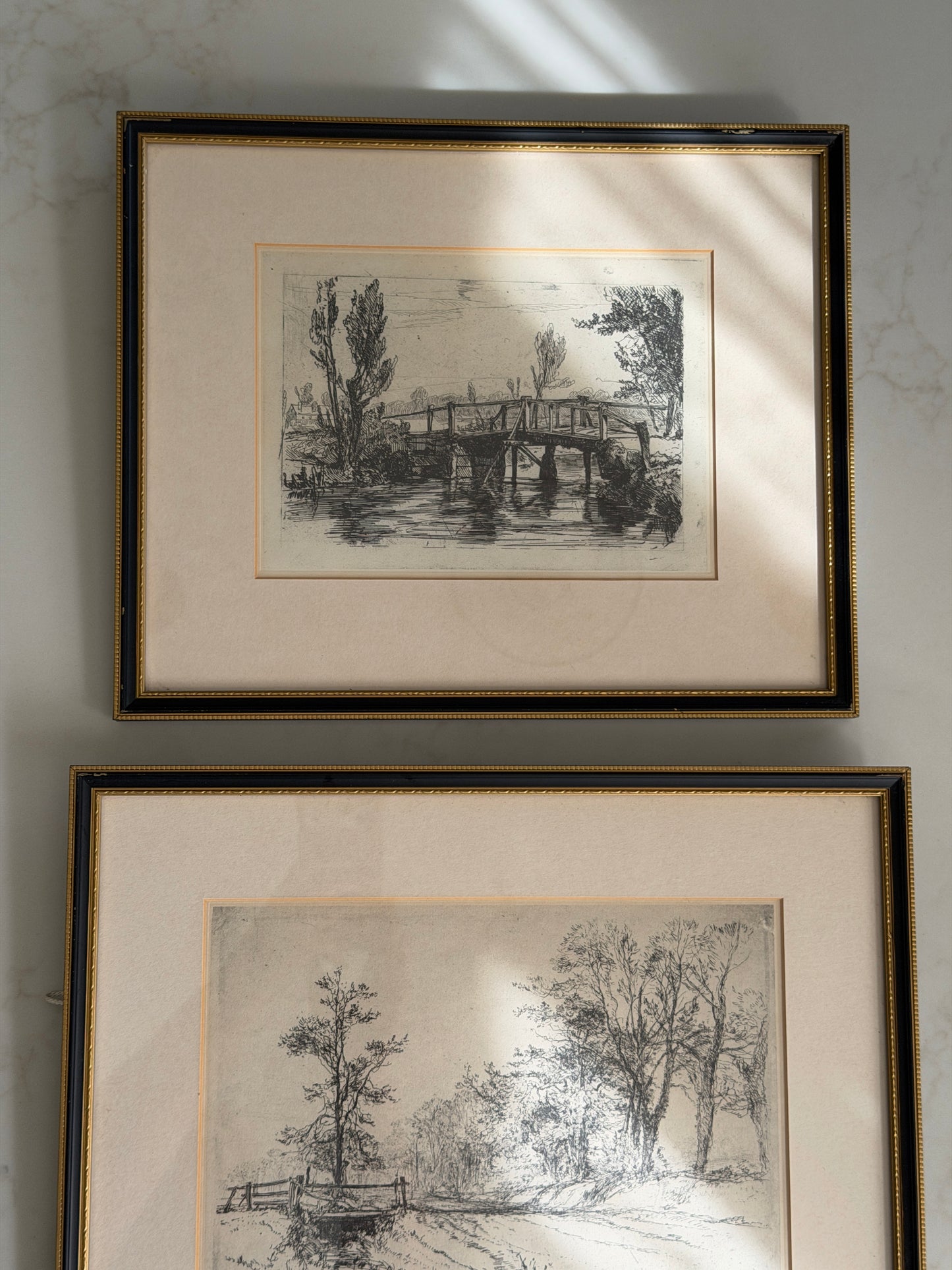 Pair of Framed Landscape Etchings