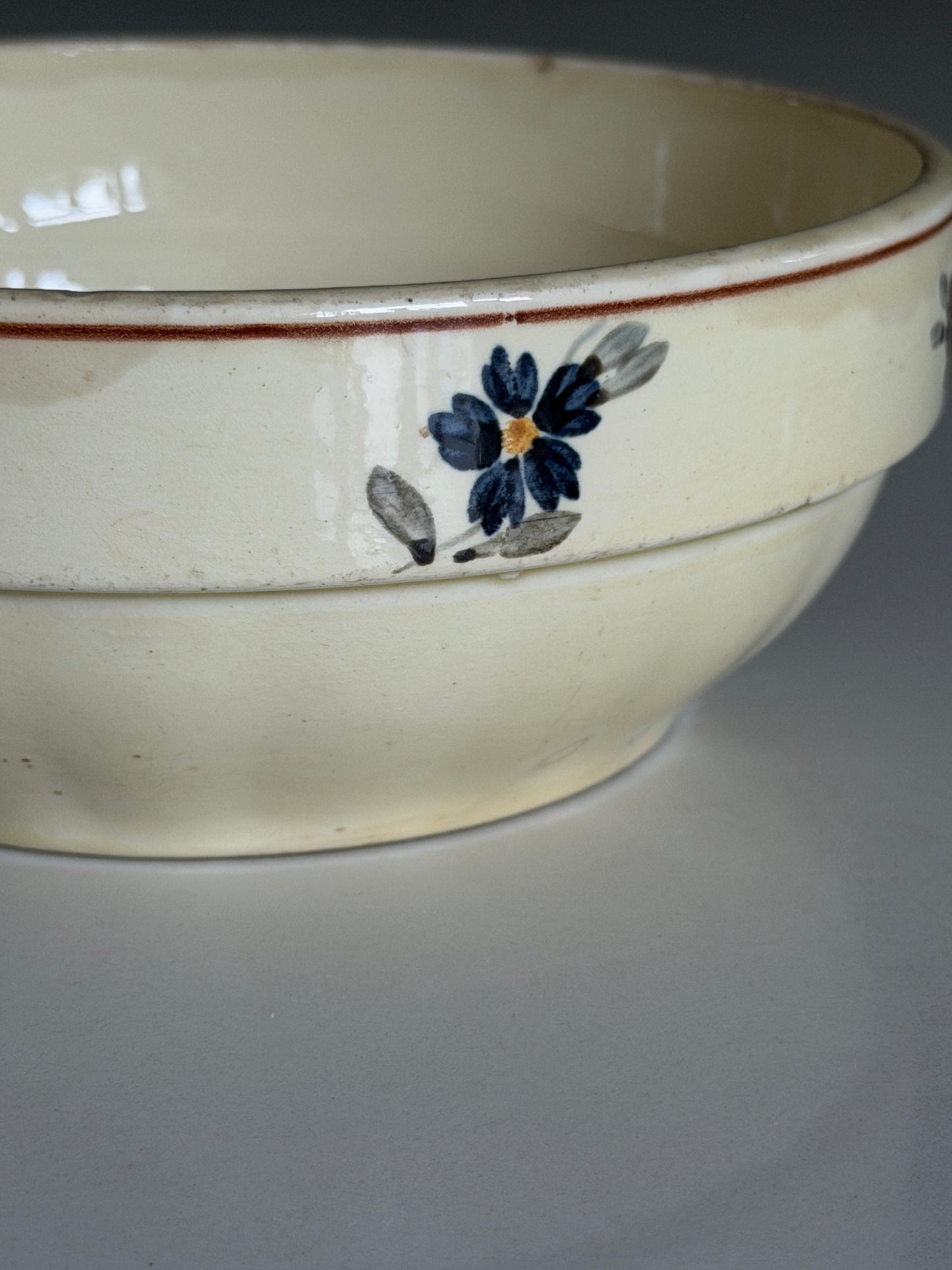 Cream Floral Painted French Bowl