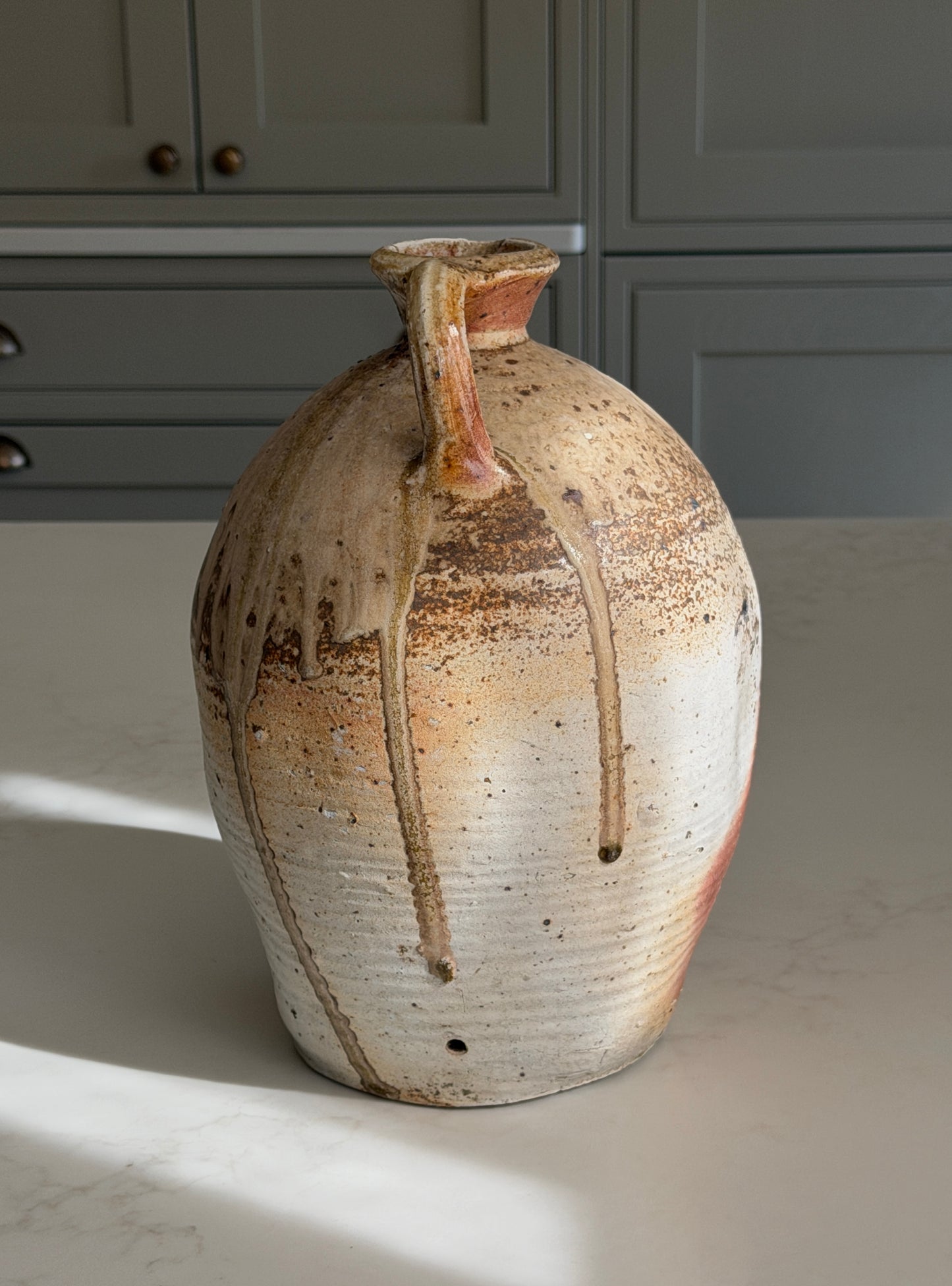 Large Latte Drippy Glaze French Jug