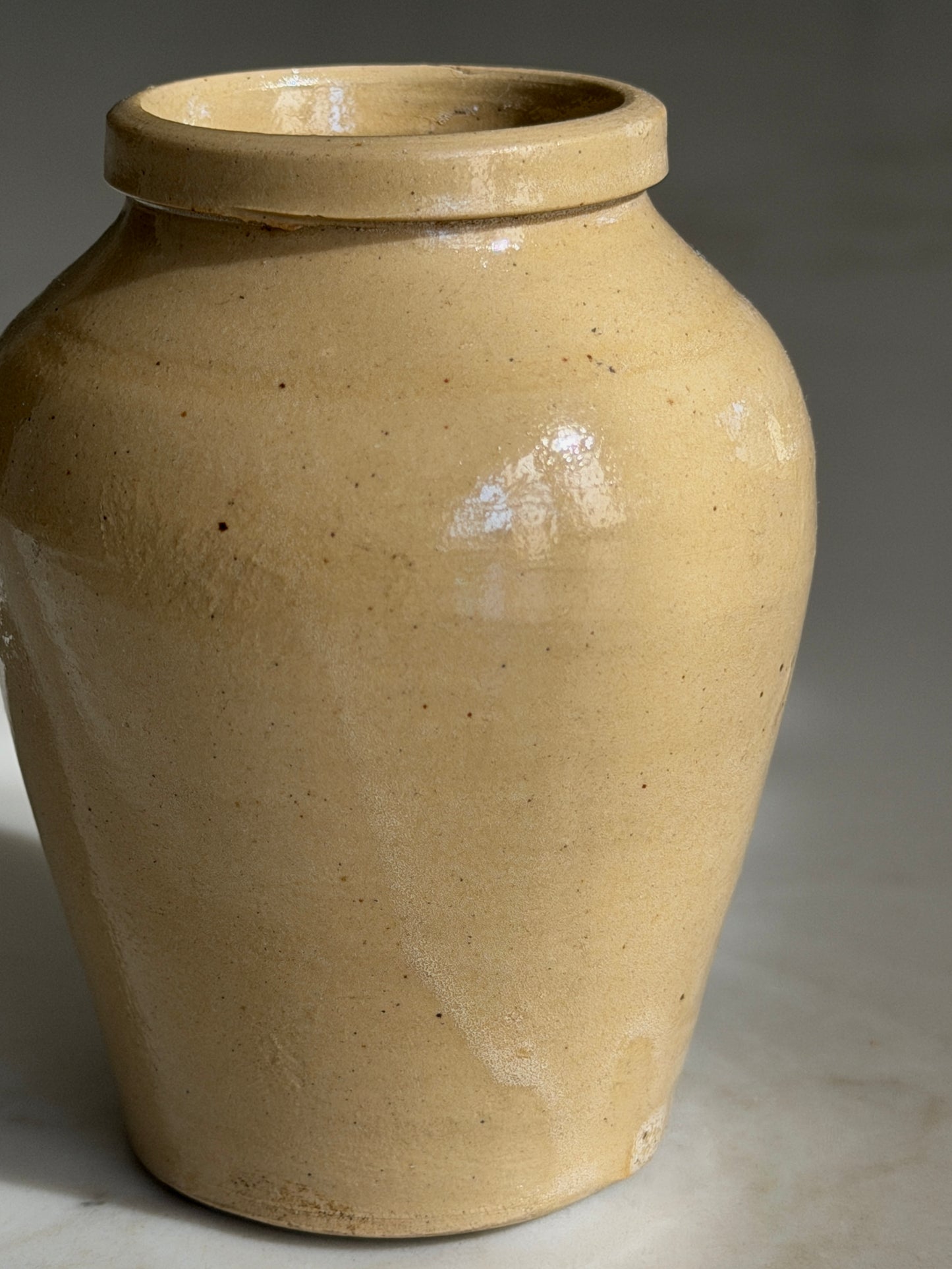 Beige Stoneware Pot