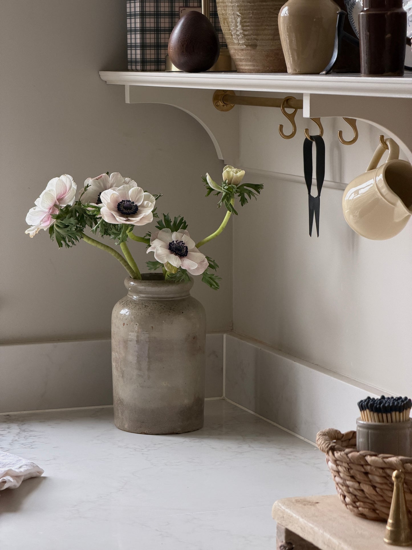 Green Grey French Stoneware pot