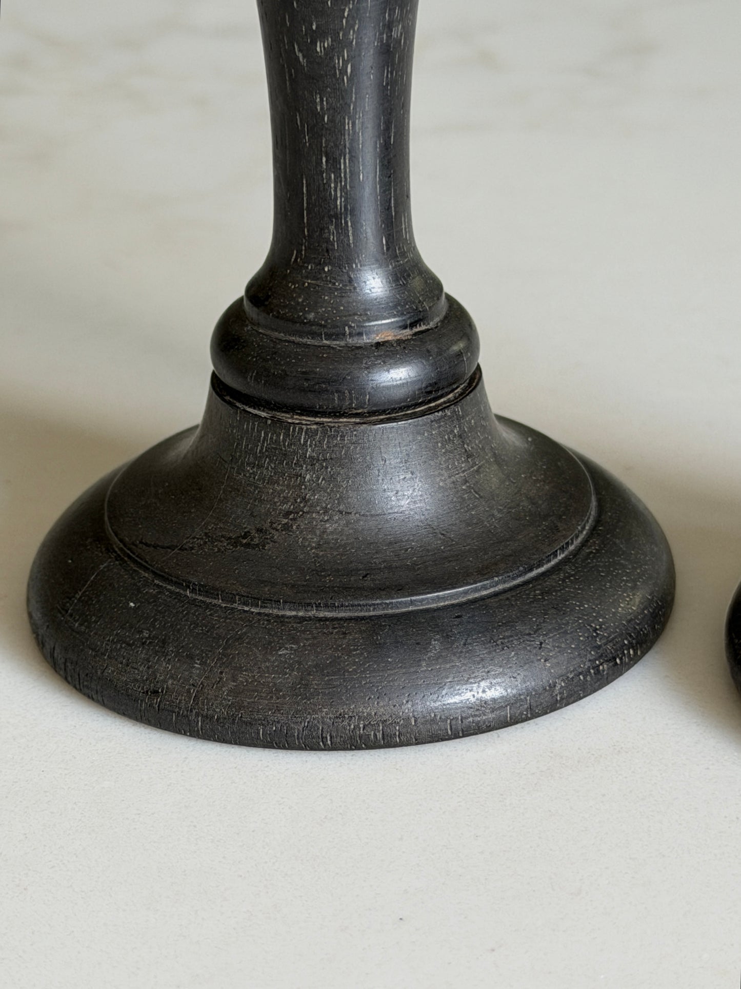 Ebony Candlestick Holders Pair