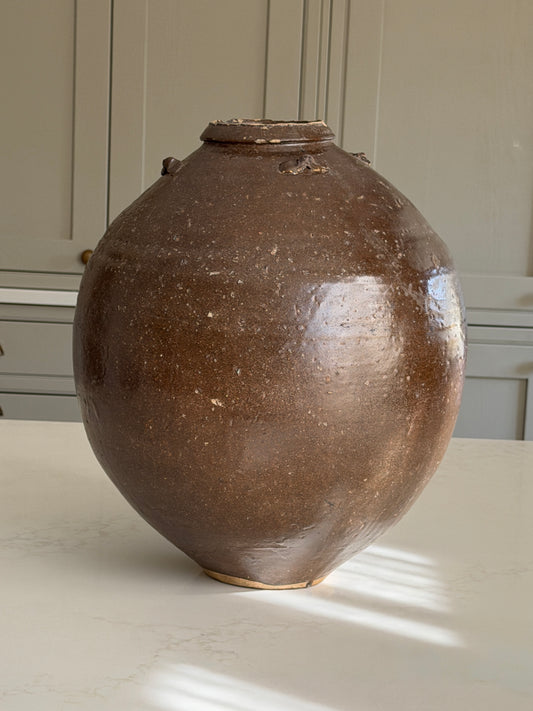 Brown-Glazed Storage Jar