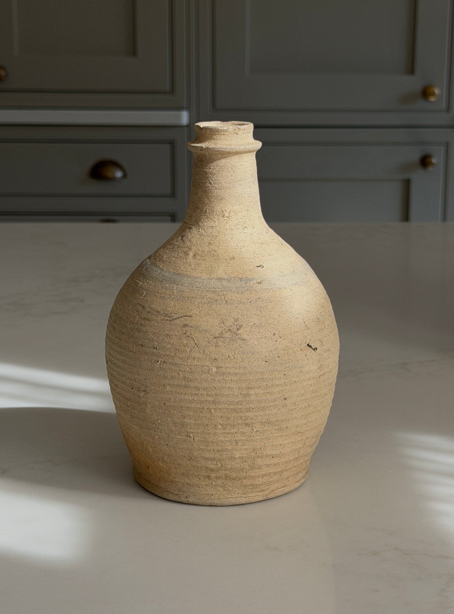 French Matte Cream Antique Bottle