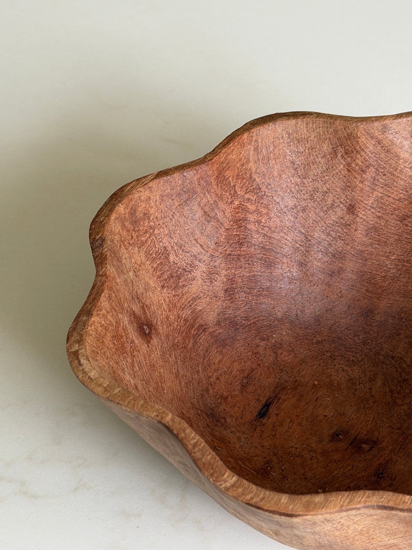 Scalloped Wooden Bowl