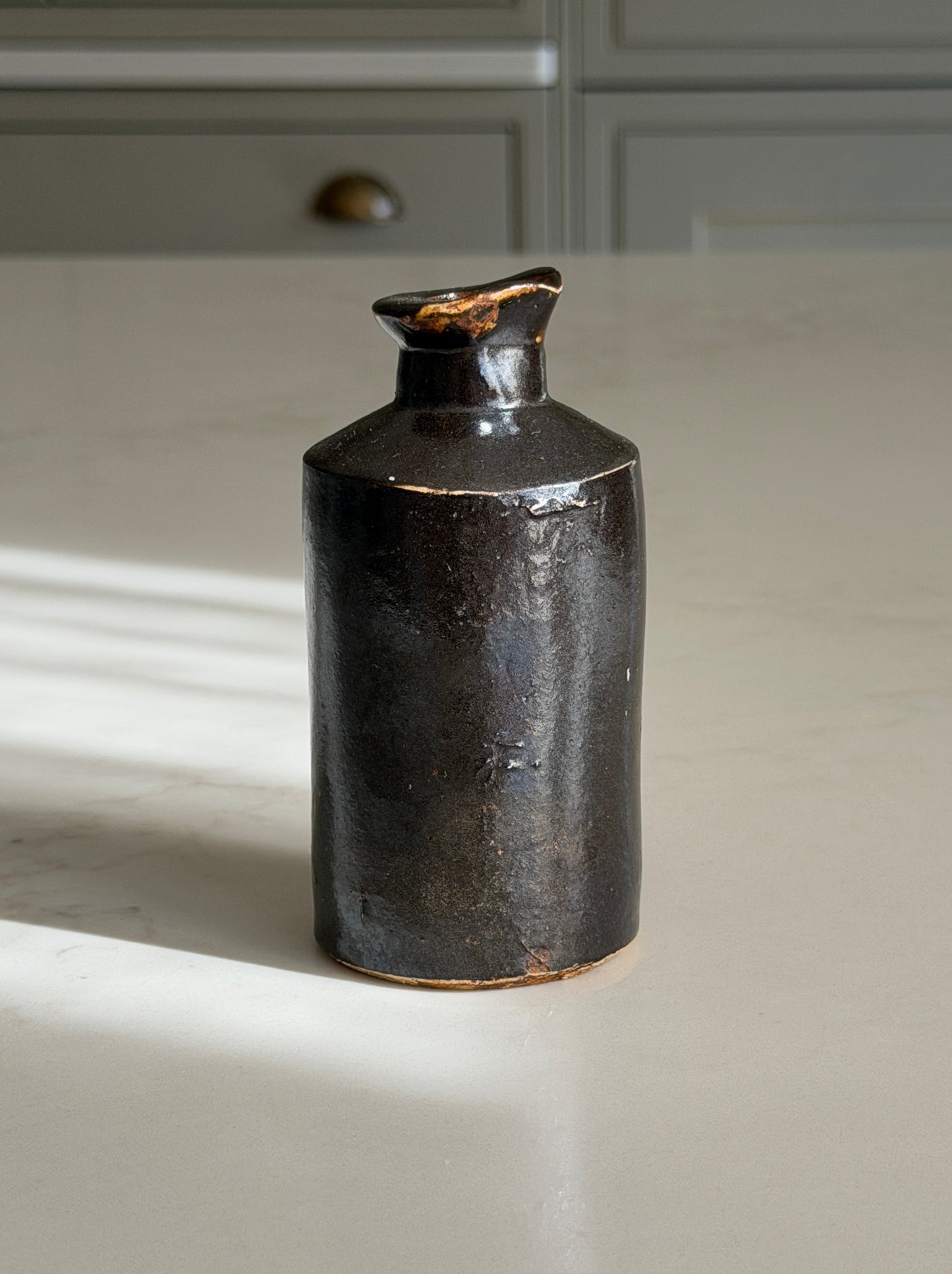 Black Stoneware Inkpot