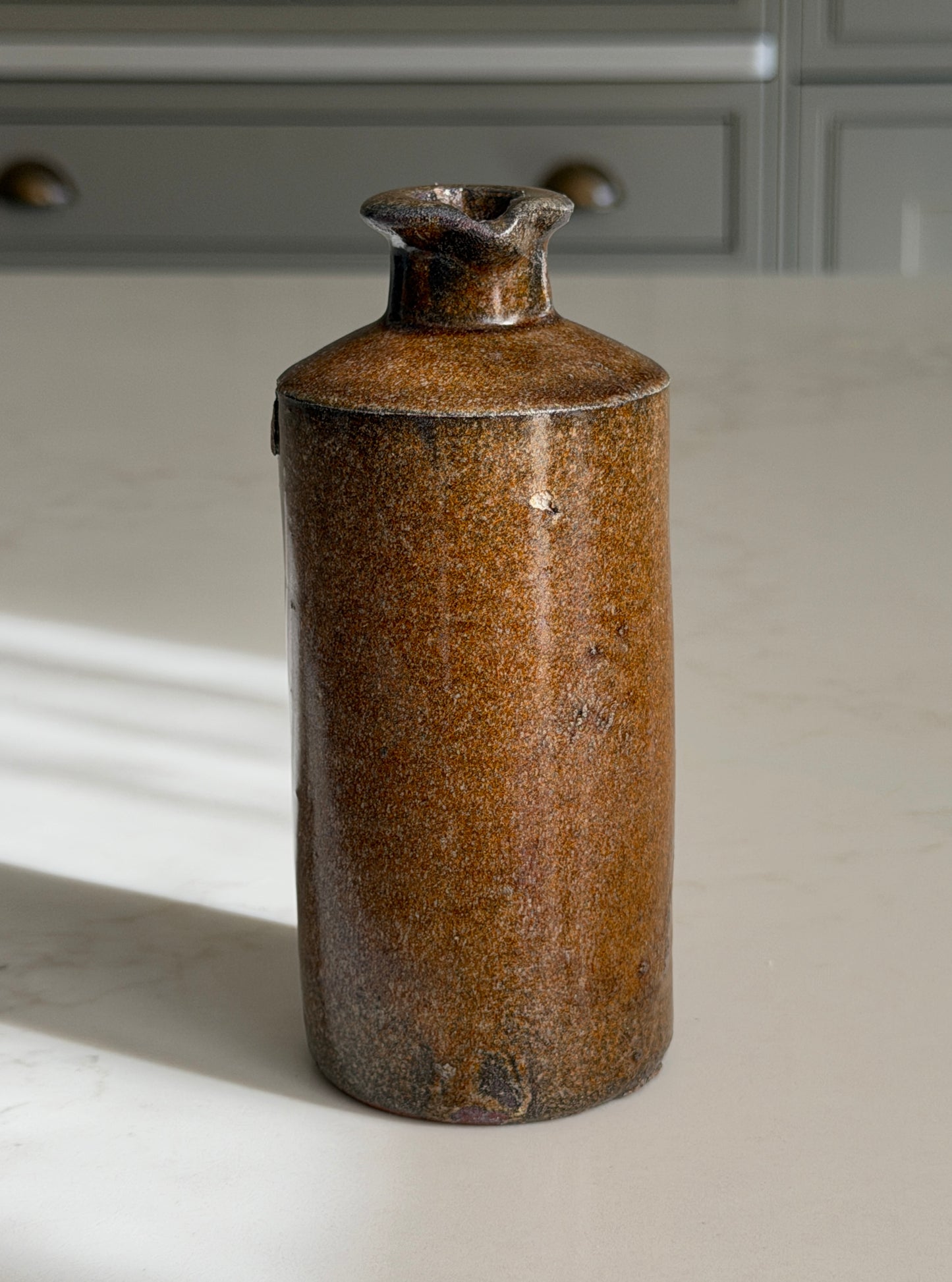 Olive-Brown Stoneware Inkpot