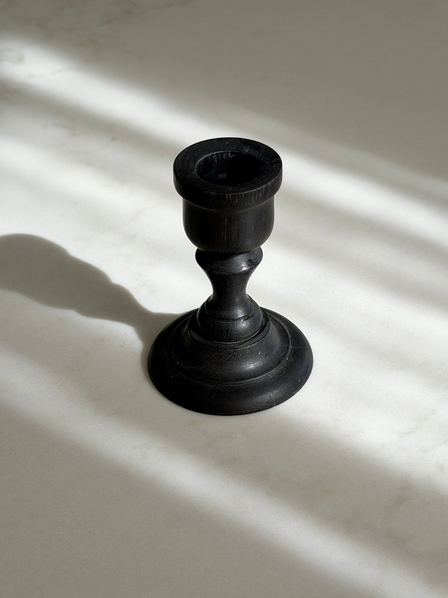 Ebony Candlestick Holder