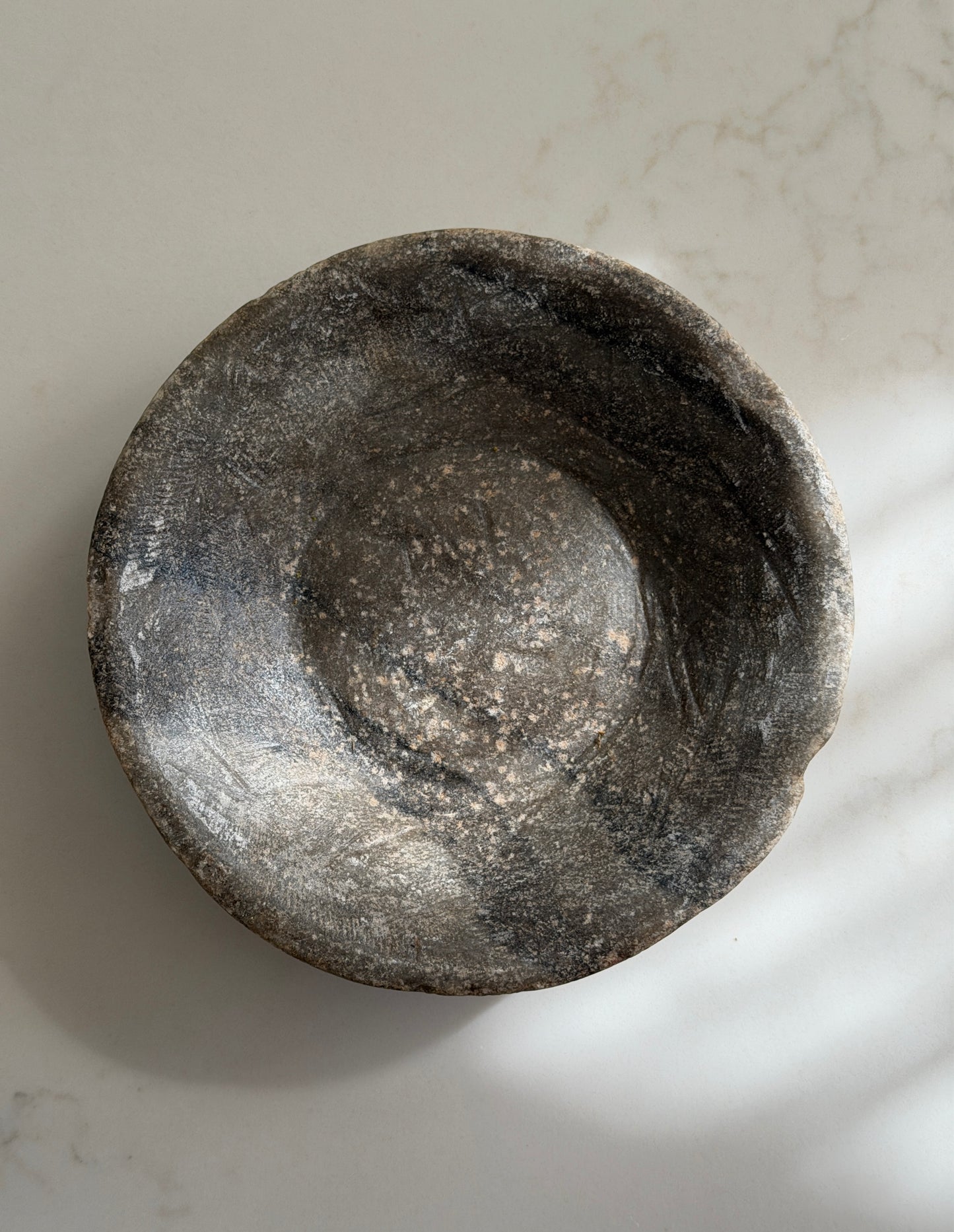 Aged Marble Plate - Espresso Brown