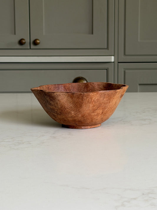 Scalloped Wooden Bowl