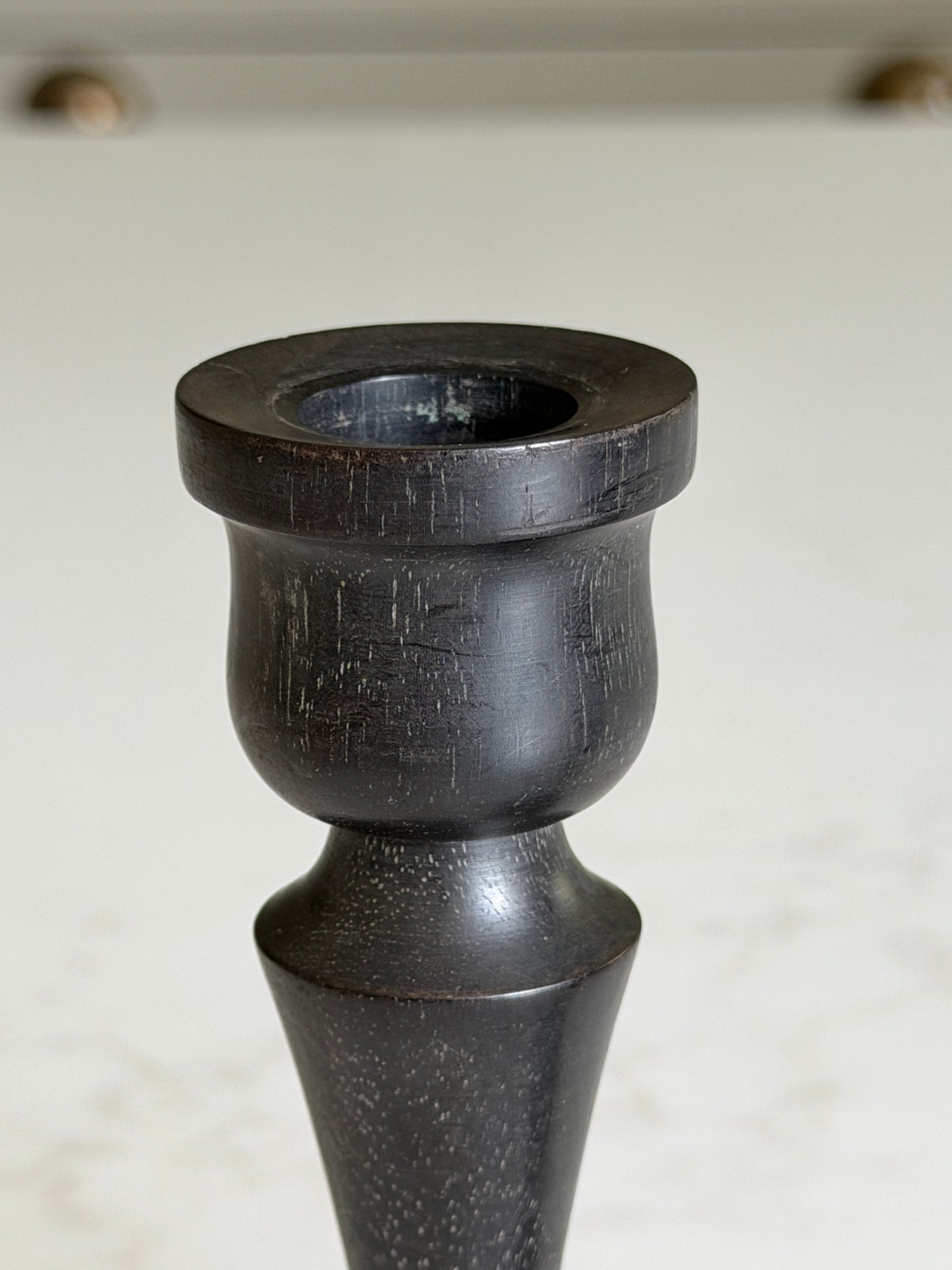 Ebony Candlestick Holders Pair