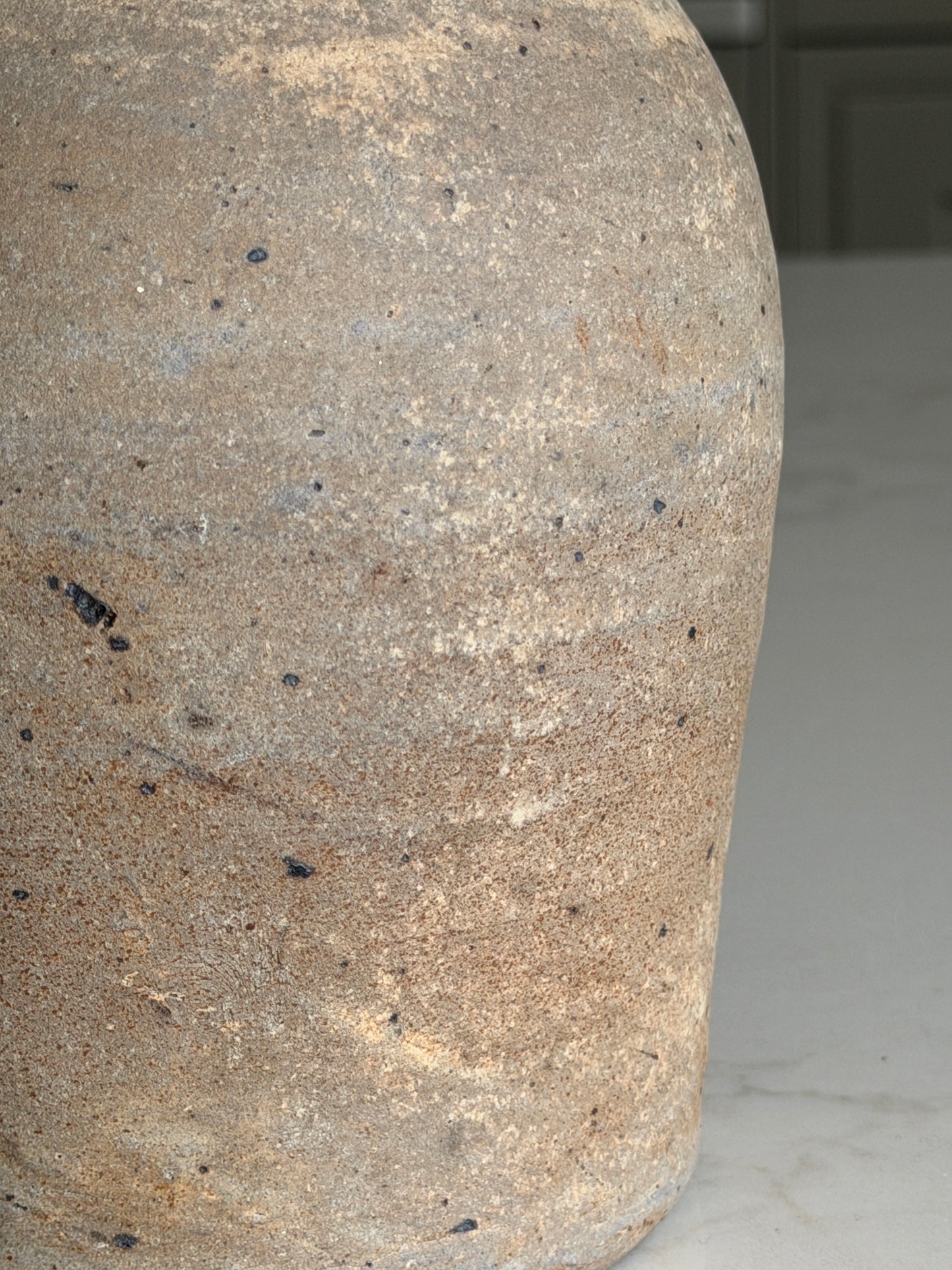 Antique Bottle - Mottled Chocolate Brown & Black