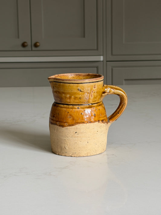 Small Amber Wide Neck French Jug