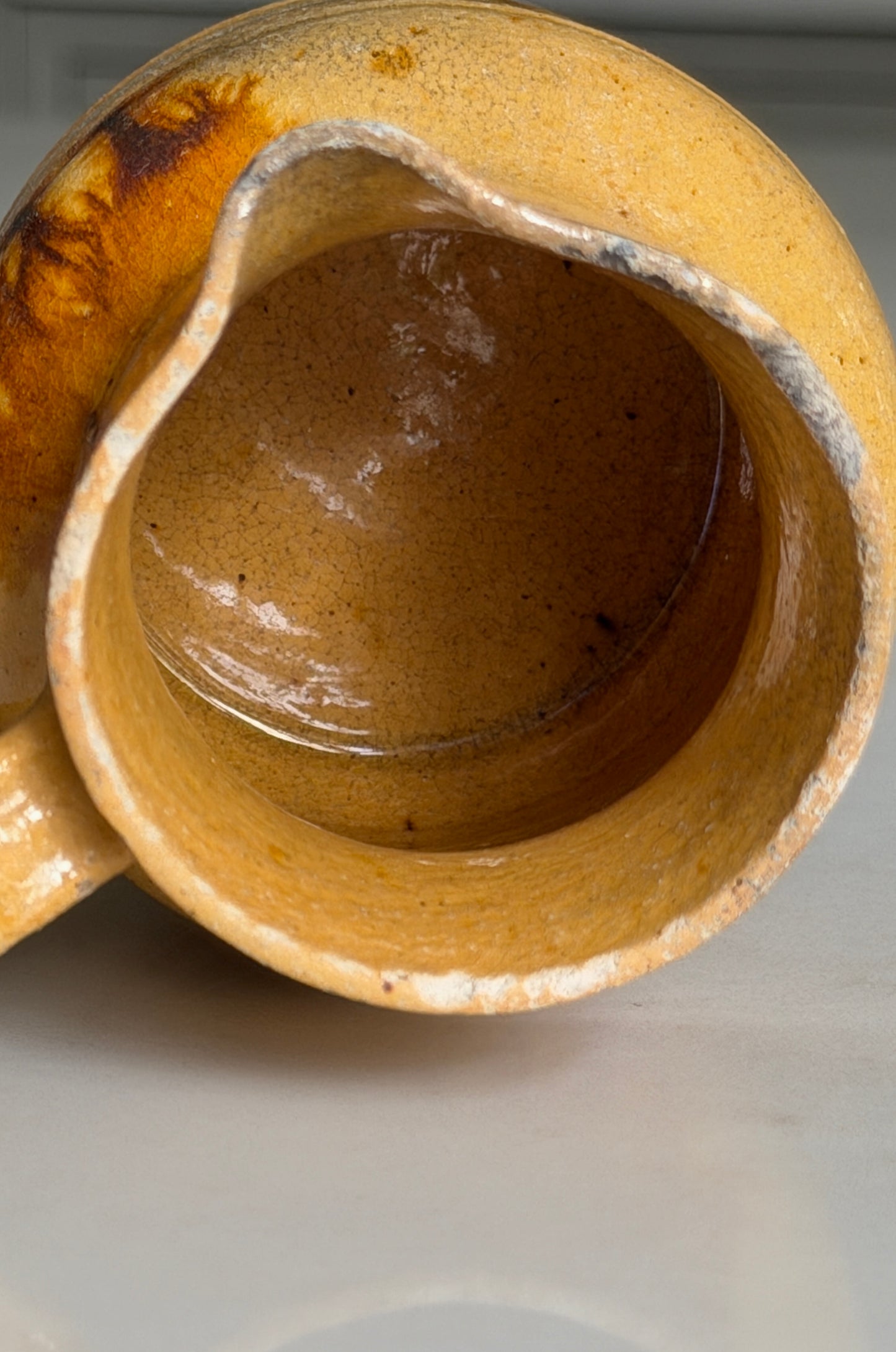 Small Ochre & Brown French Jug