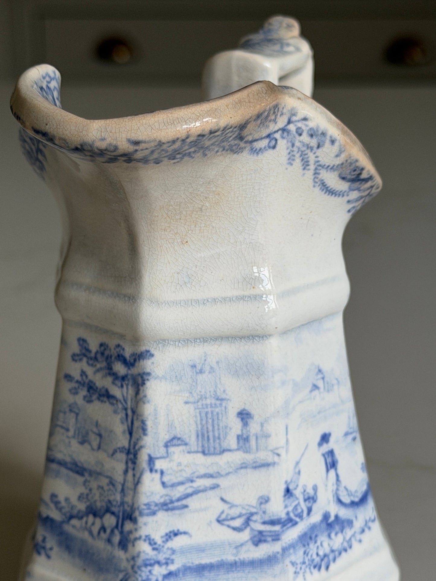 Victorian Blue & White Jug
