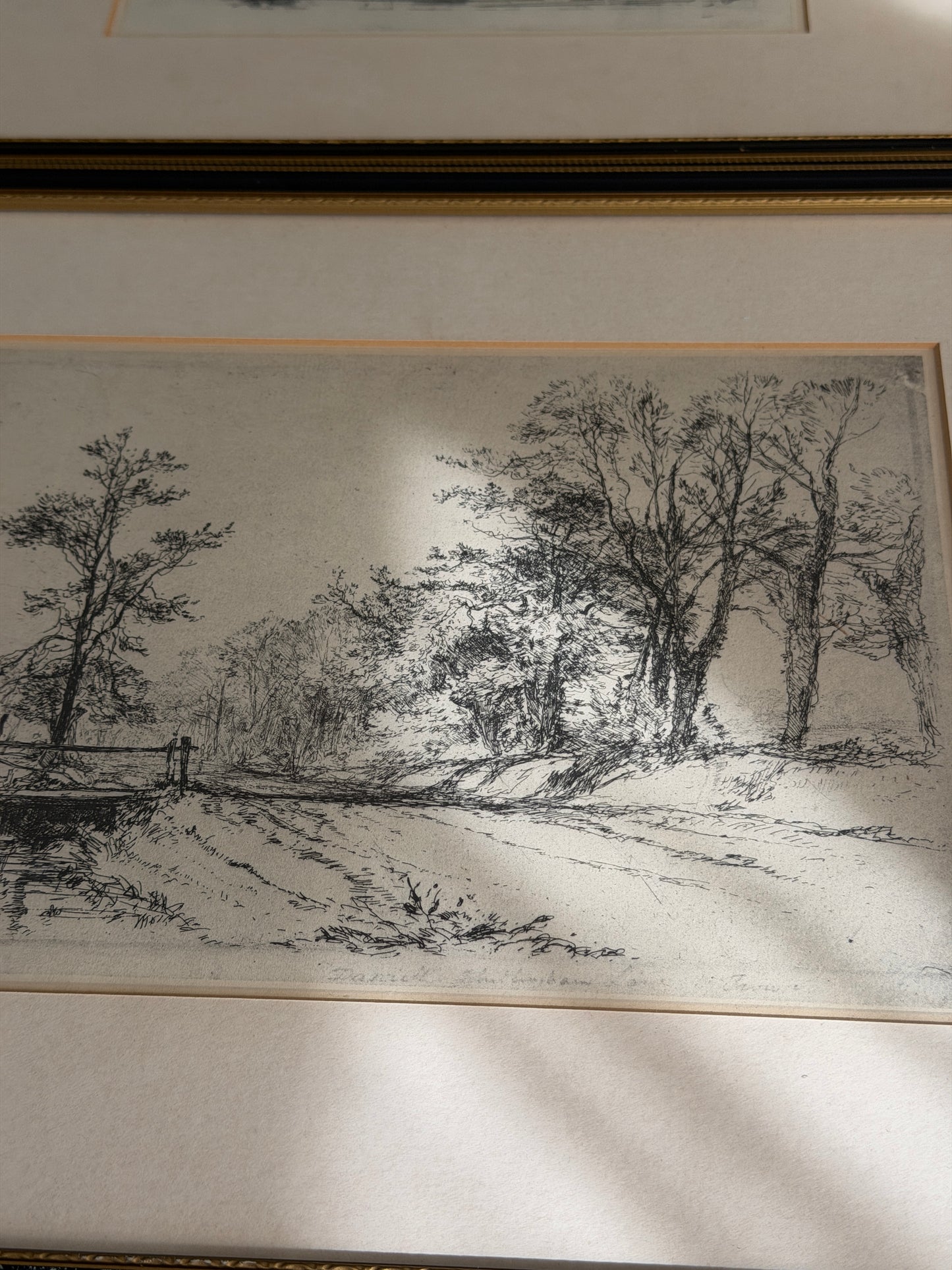 Pair of Framed Landscape Etchings