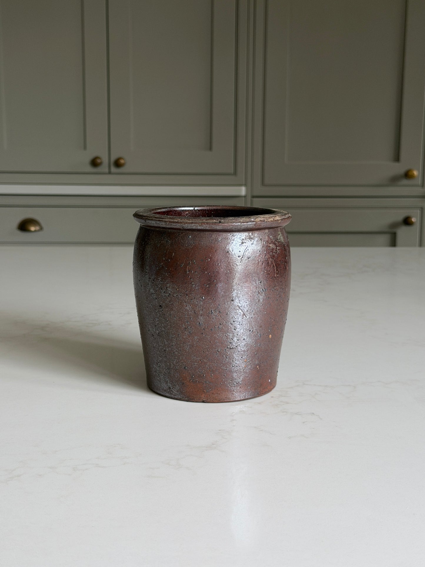 Dark Brown Stoneware Pot