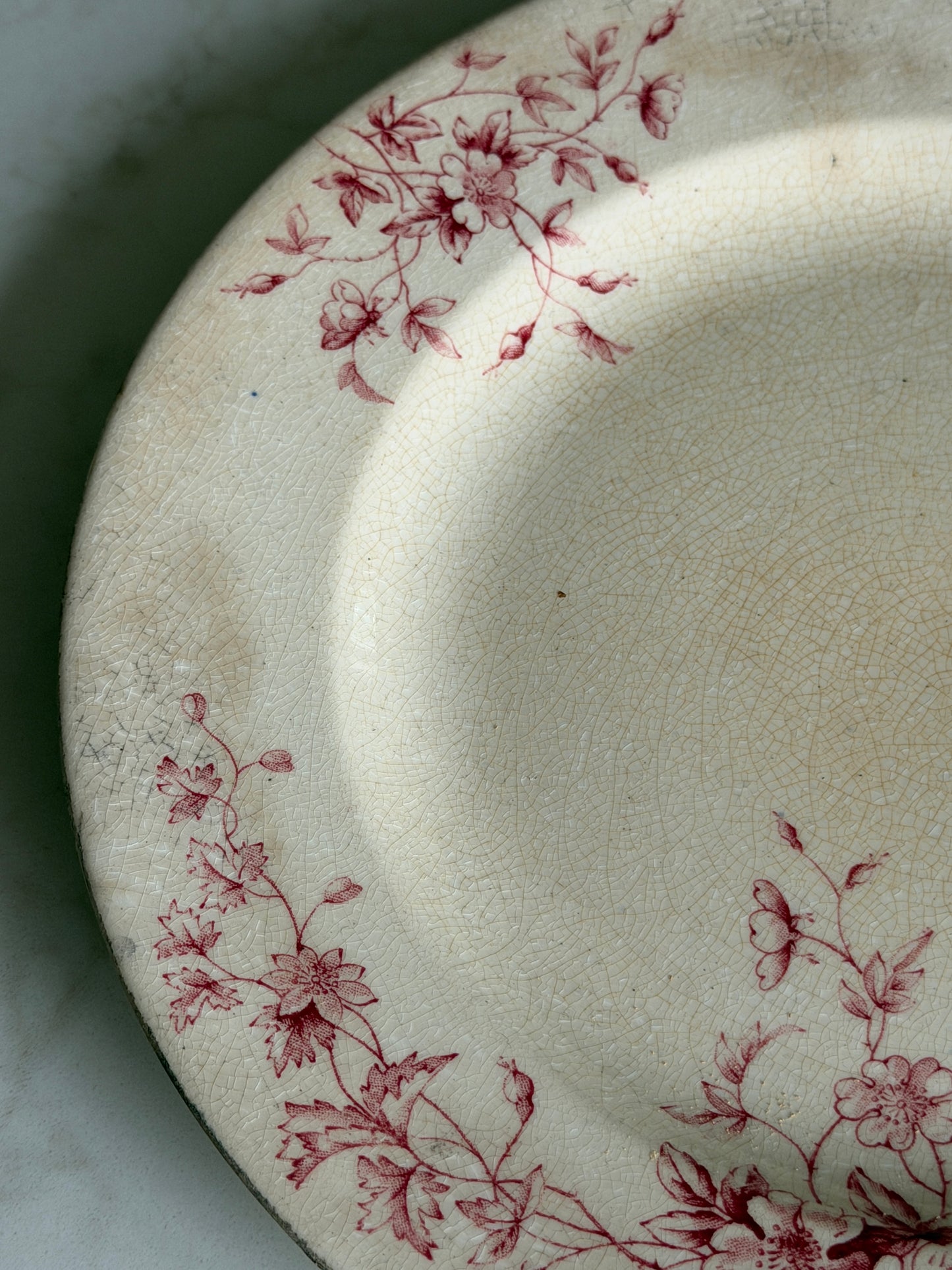 English Dusky Pink Floral Plate
