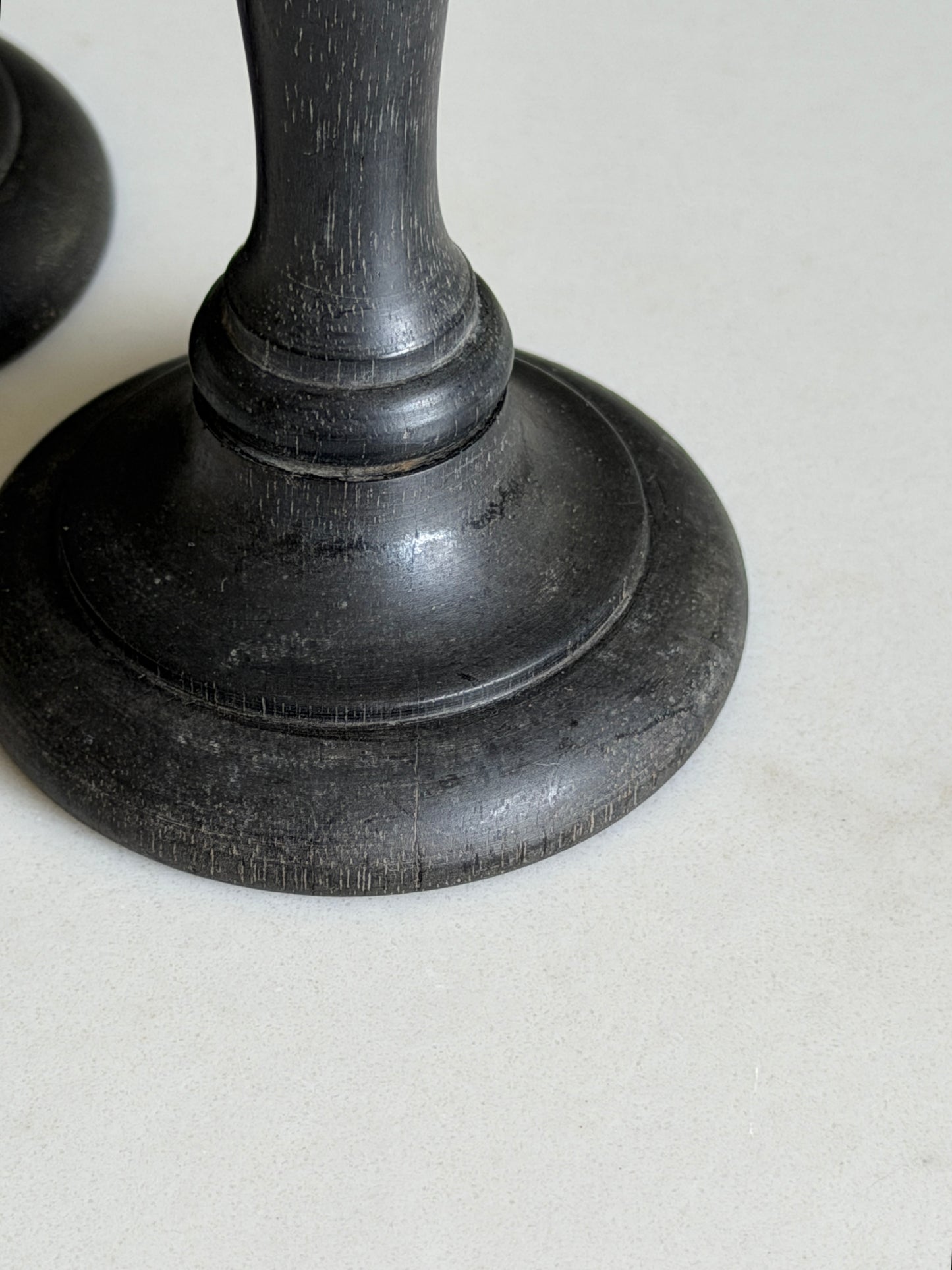 Ebony Candlestick Holders Pair