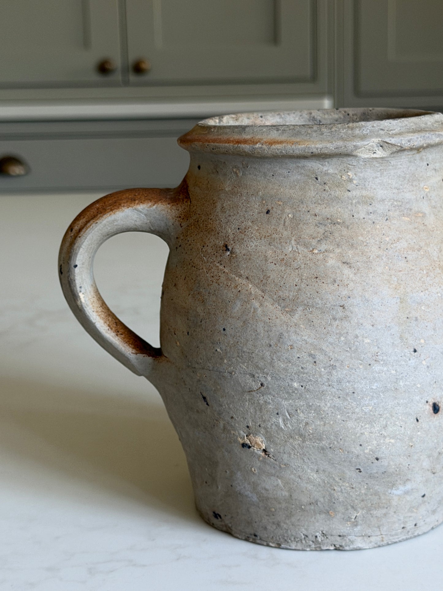 Small Matte Brown-Grey Wide Neck French jug
