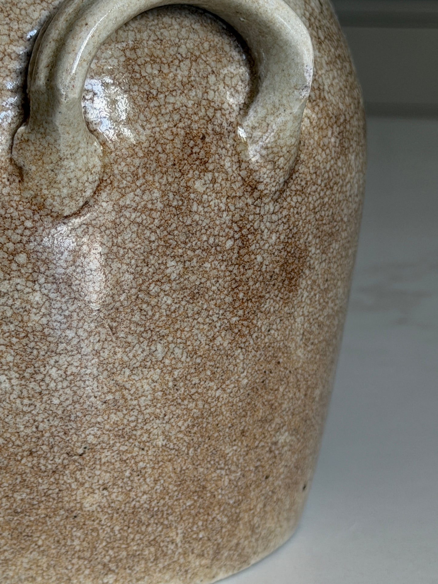 Brown Mottled Confit Pot