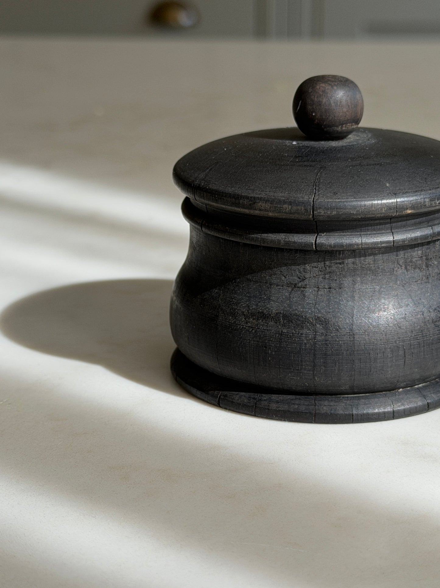 Ebony Lidded Trinket Pot