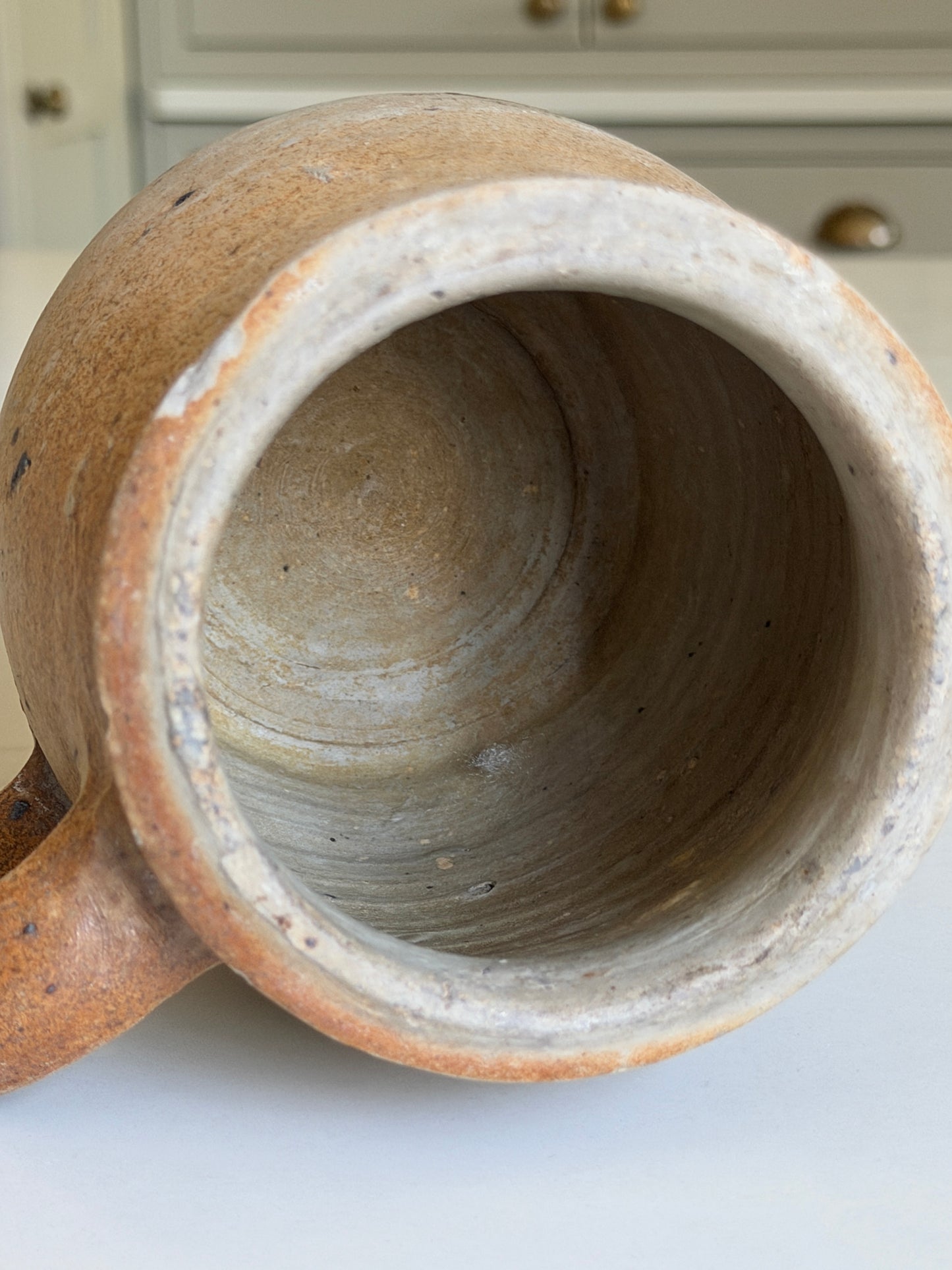 Small Matte Brown-Grey Wide Neck French jug
