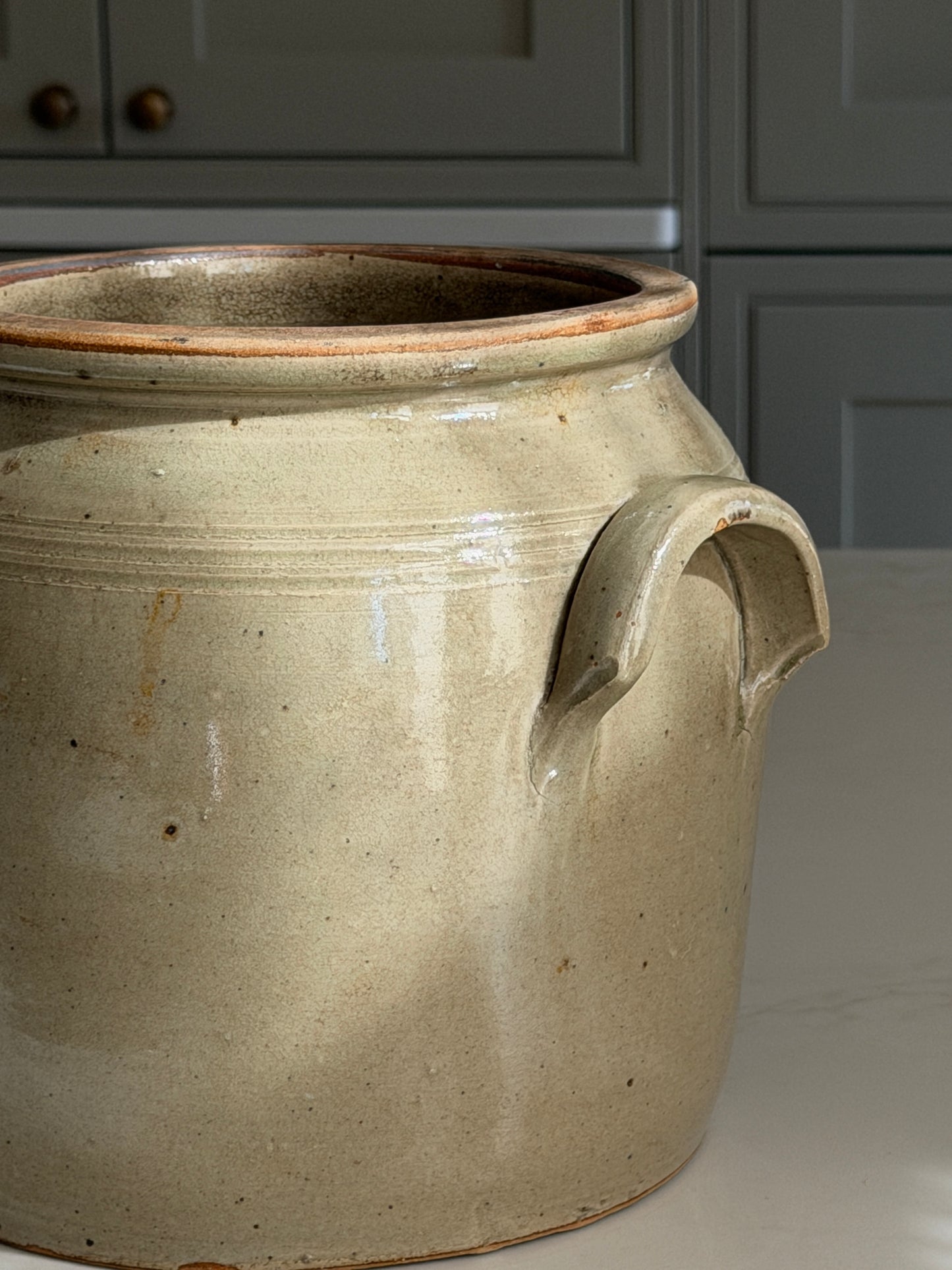 Greeny Grey French Confit Pot