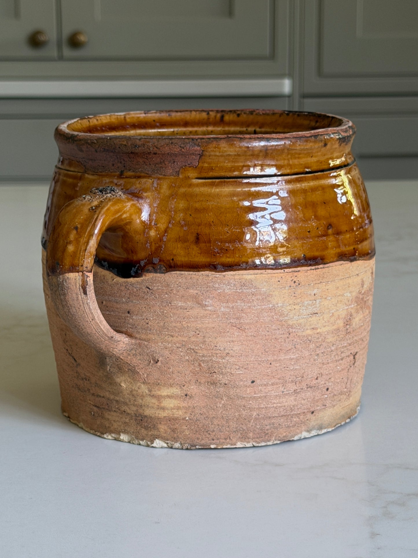 Small Amber Wide Neck French Jug