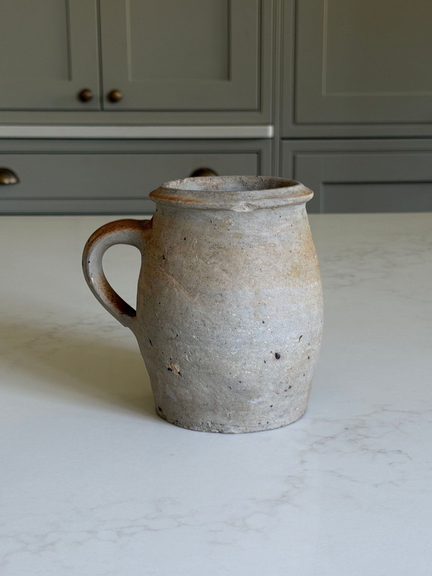 Small Matte Brown-Grey Wide Neck French jug