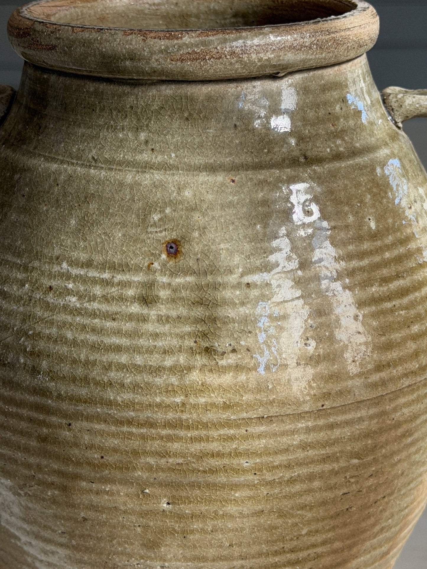 Olive Stoneware Preserving Jar