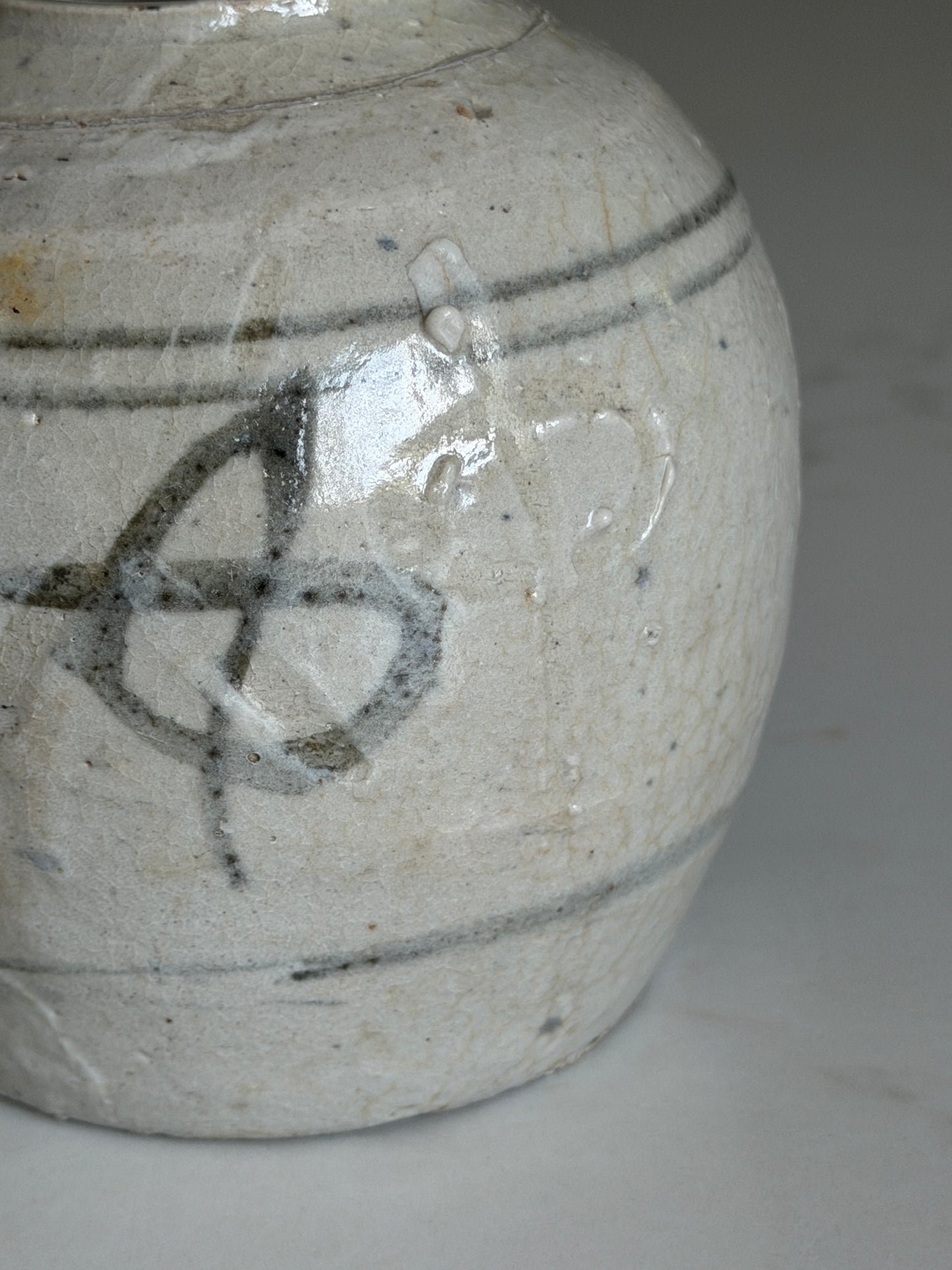 Medium Grey-Slate Painted Ginger Jar