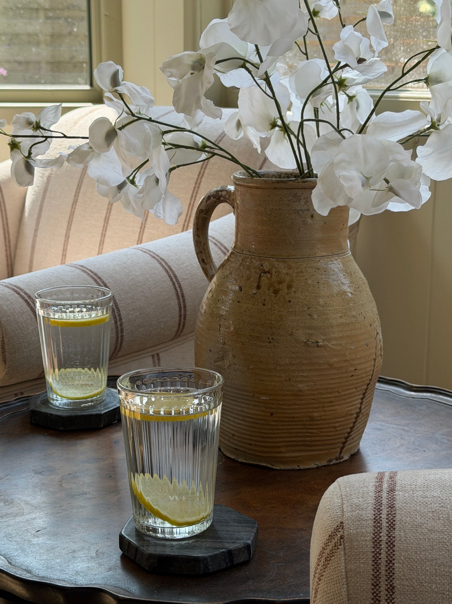 Wide Neck French Jug - Olive