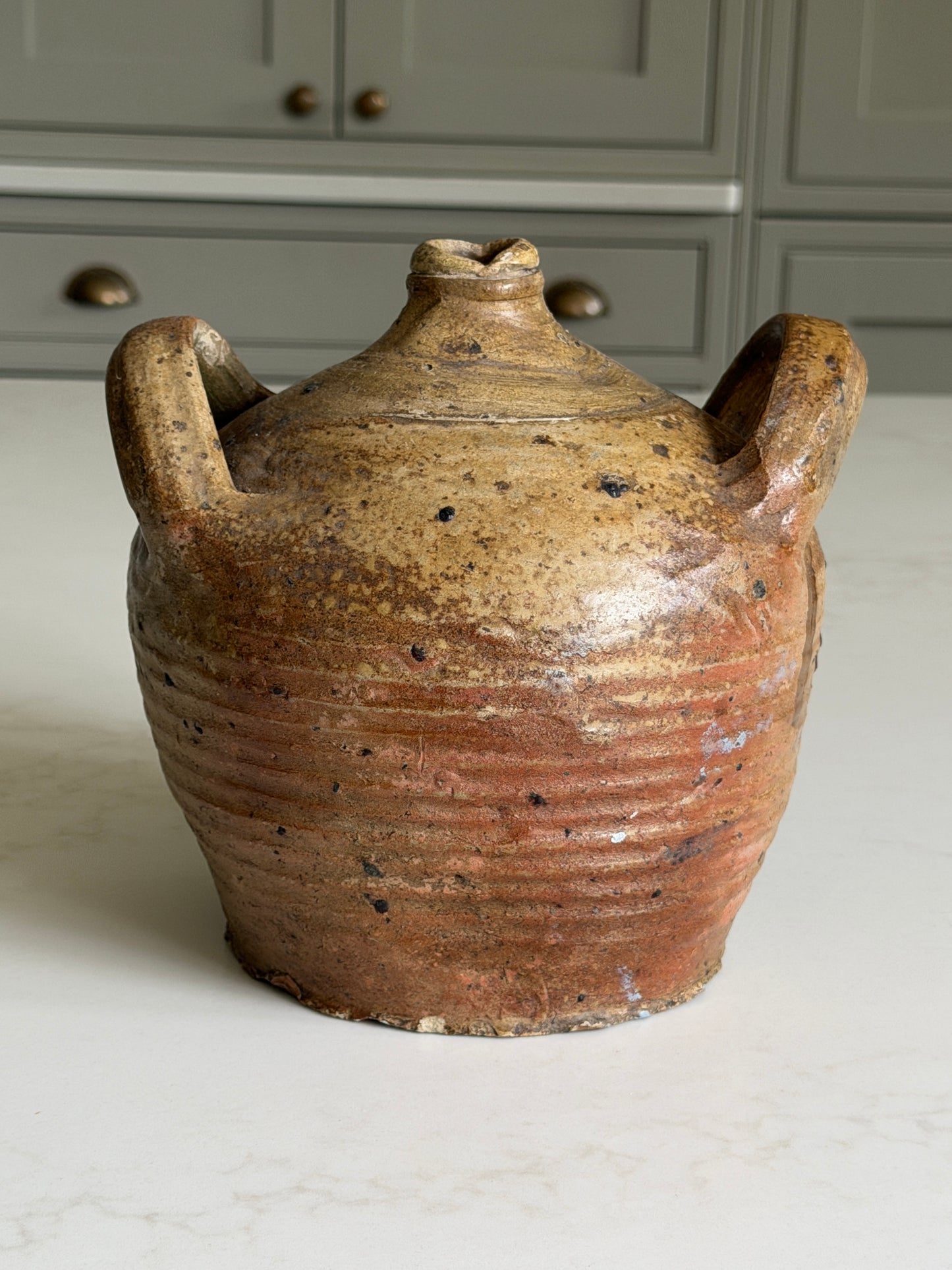 Small Khaki - Chesnut Brown French Oil Jug