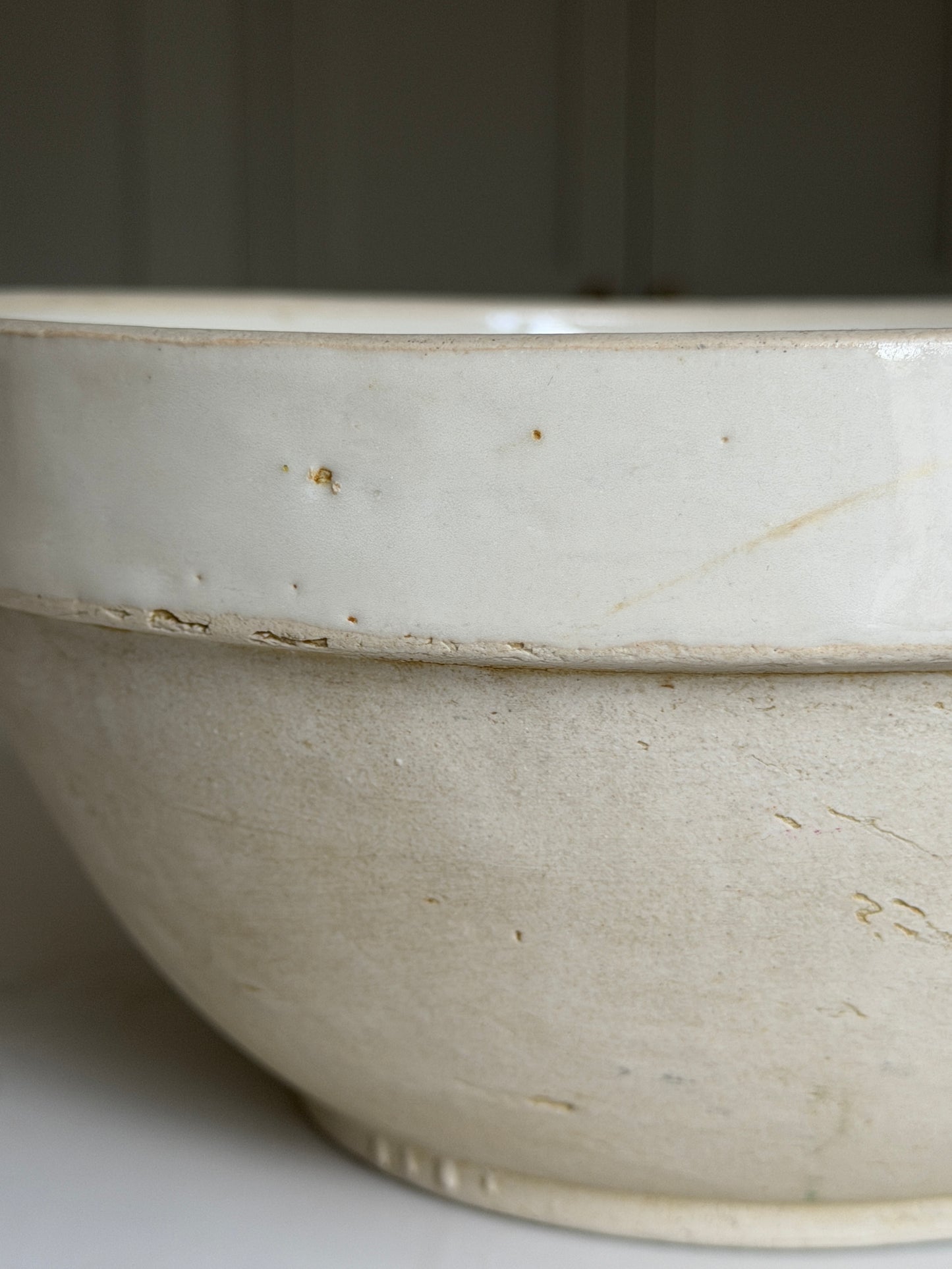 Large Off-White French Baking Bowl
