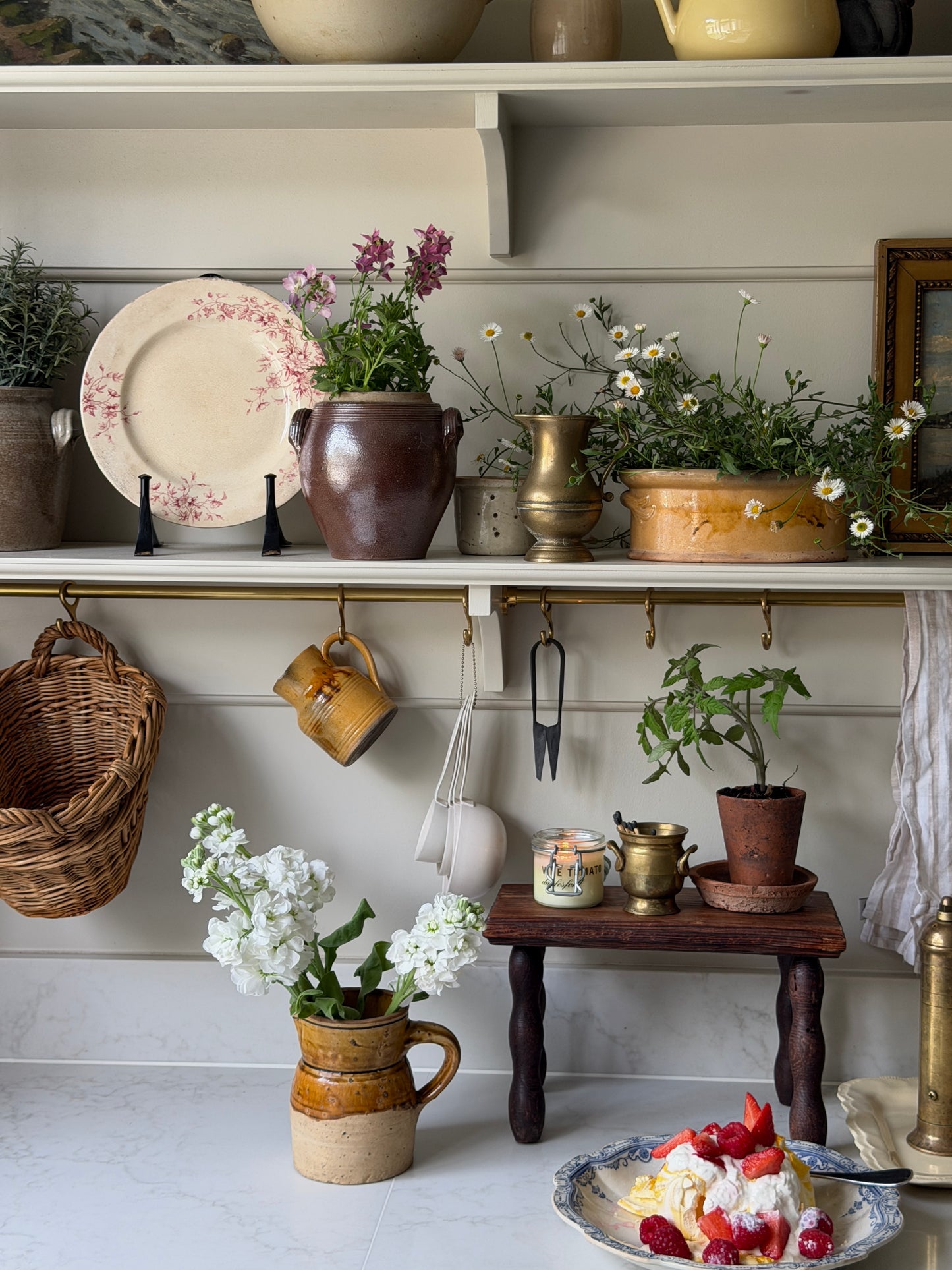 English Dusky Pink Floral Plate
