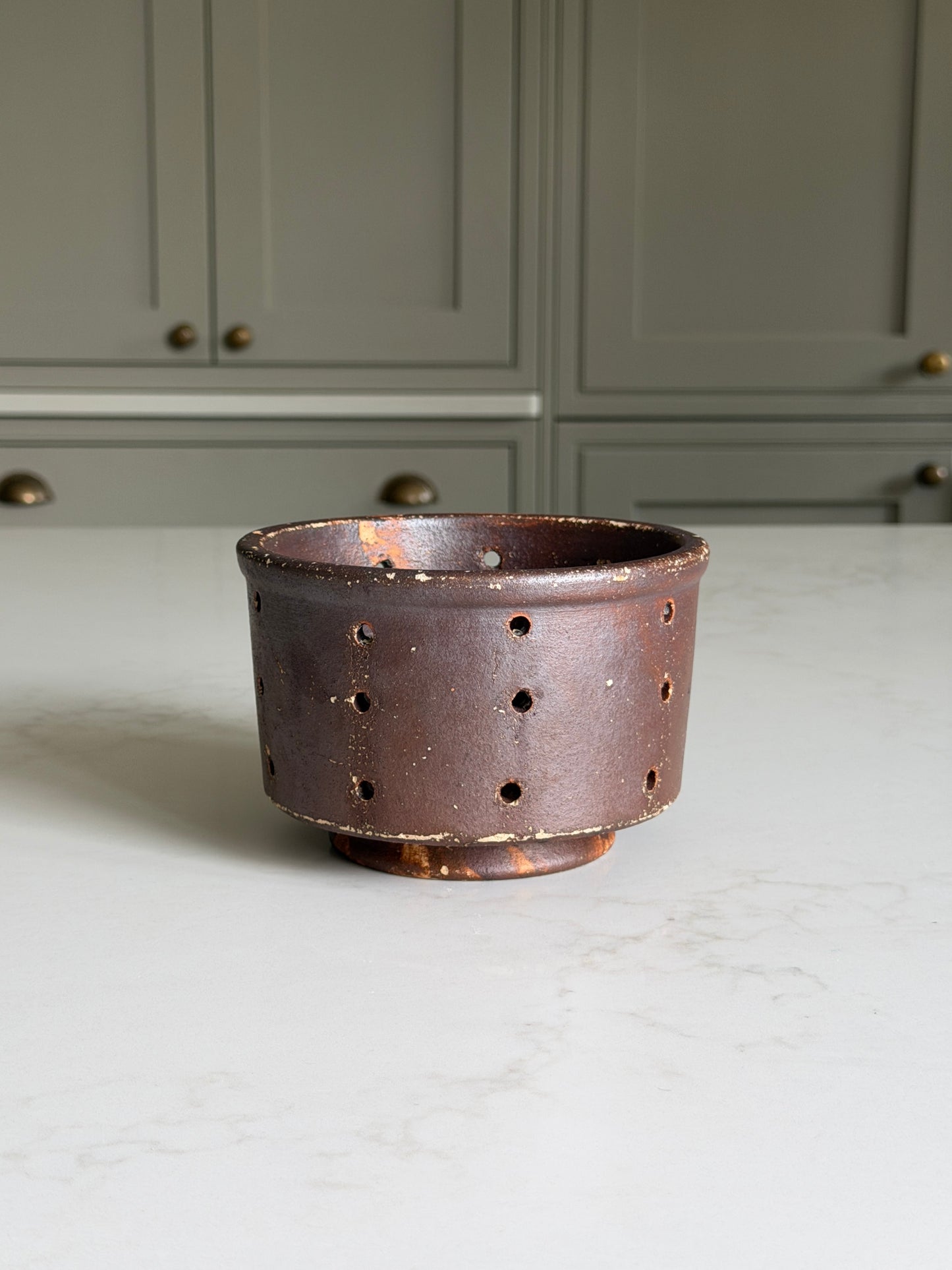 Dark Brown French Faisselle Cheese Strainer
