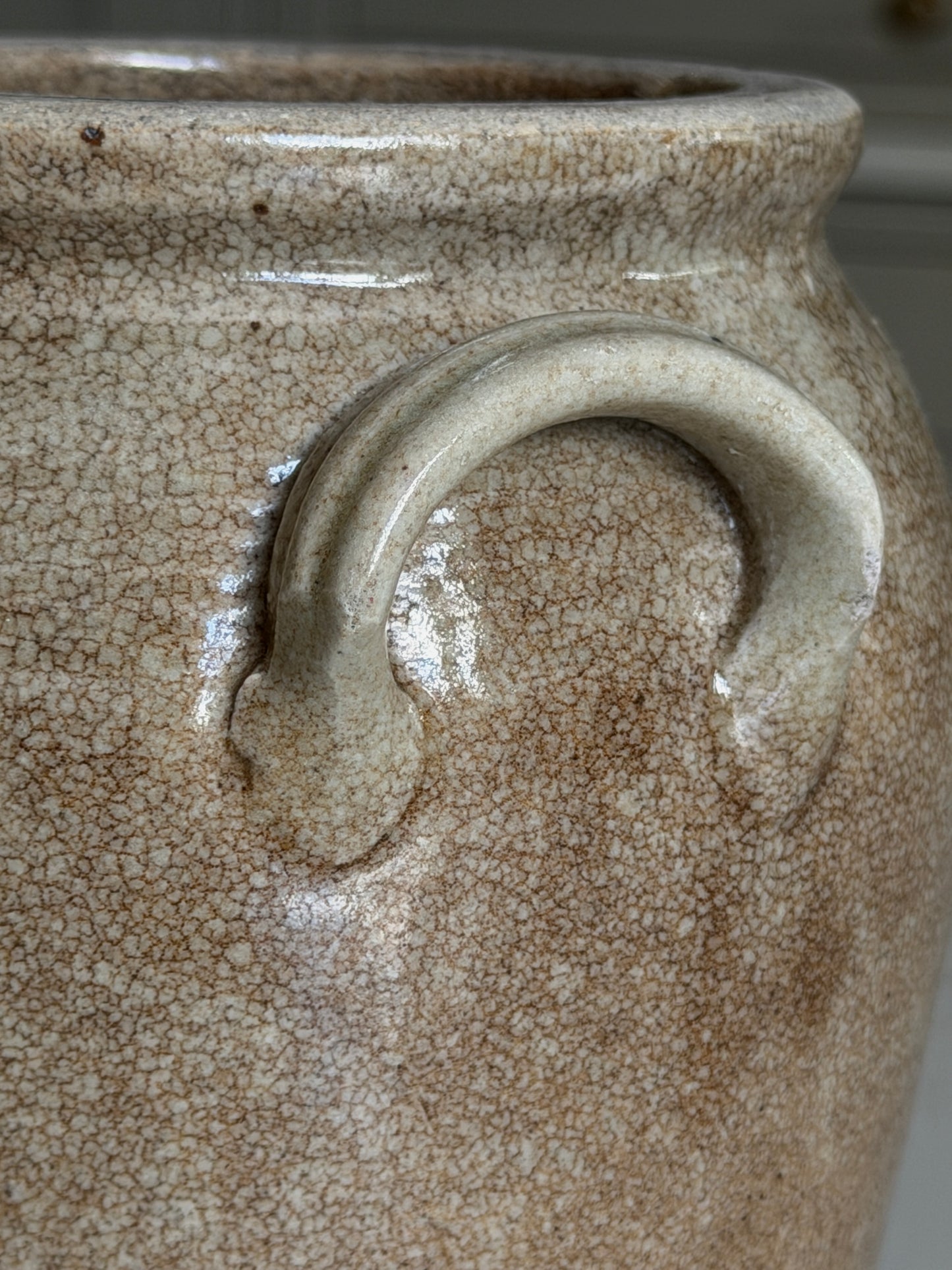 Brown Mottled Confit Pot