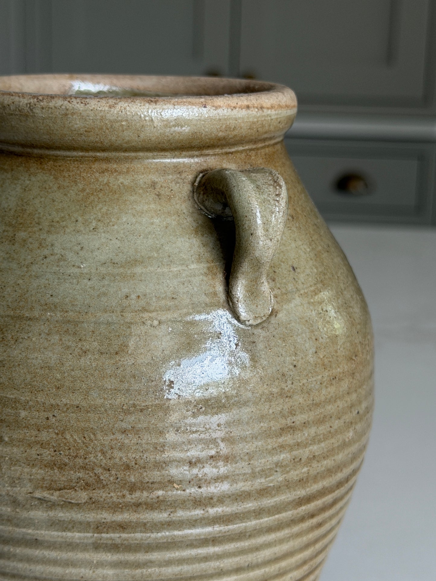 Olive Stoneware Preserving Jar