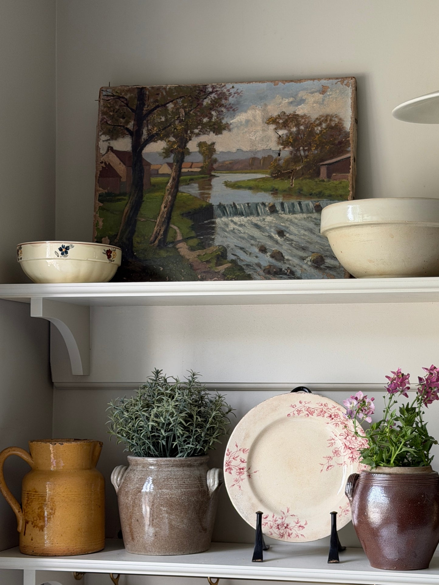 Cream Floral Painted French Bowl