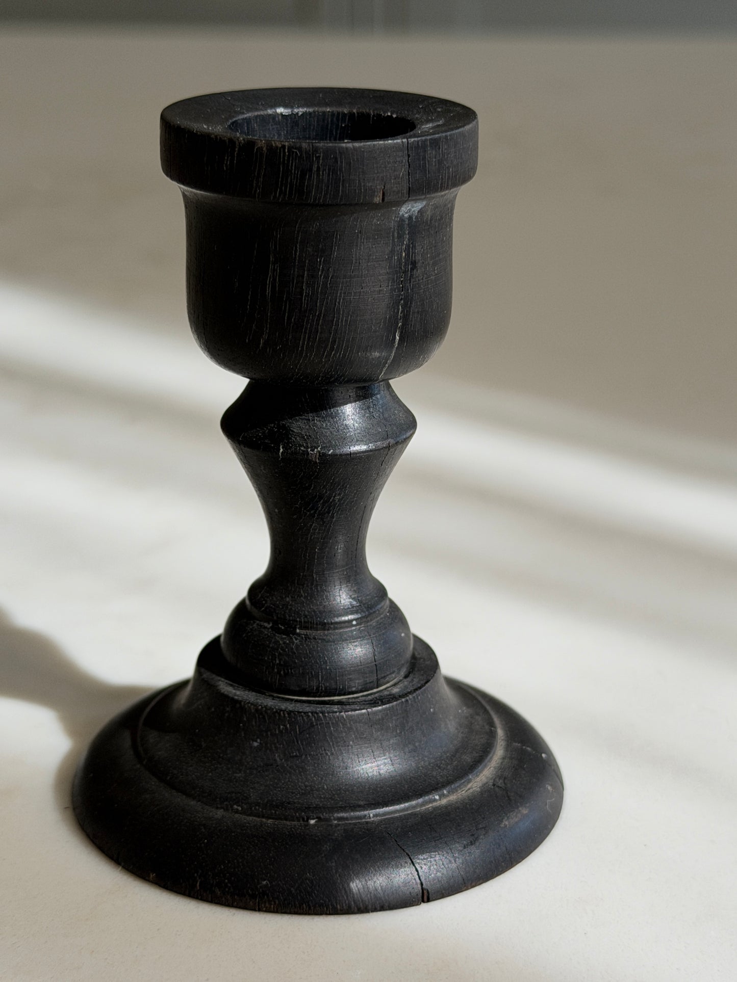 Ebony Candlestick Holder